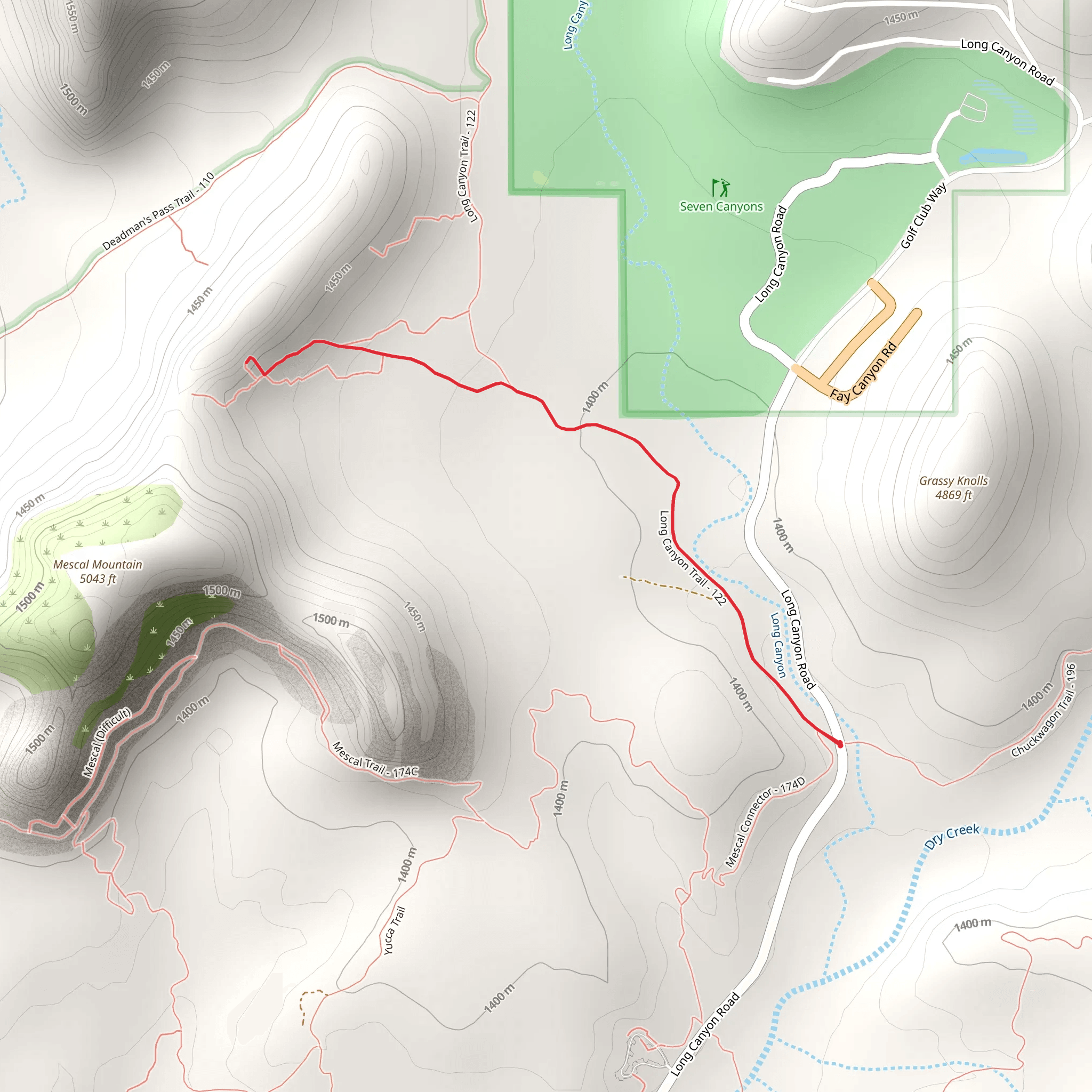 Long Canyon Trail Out and Back mobile static map