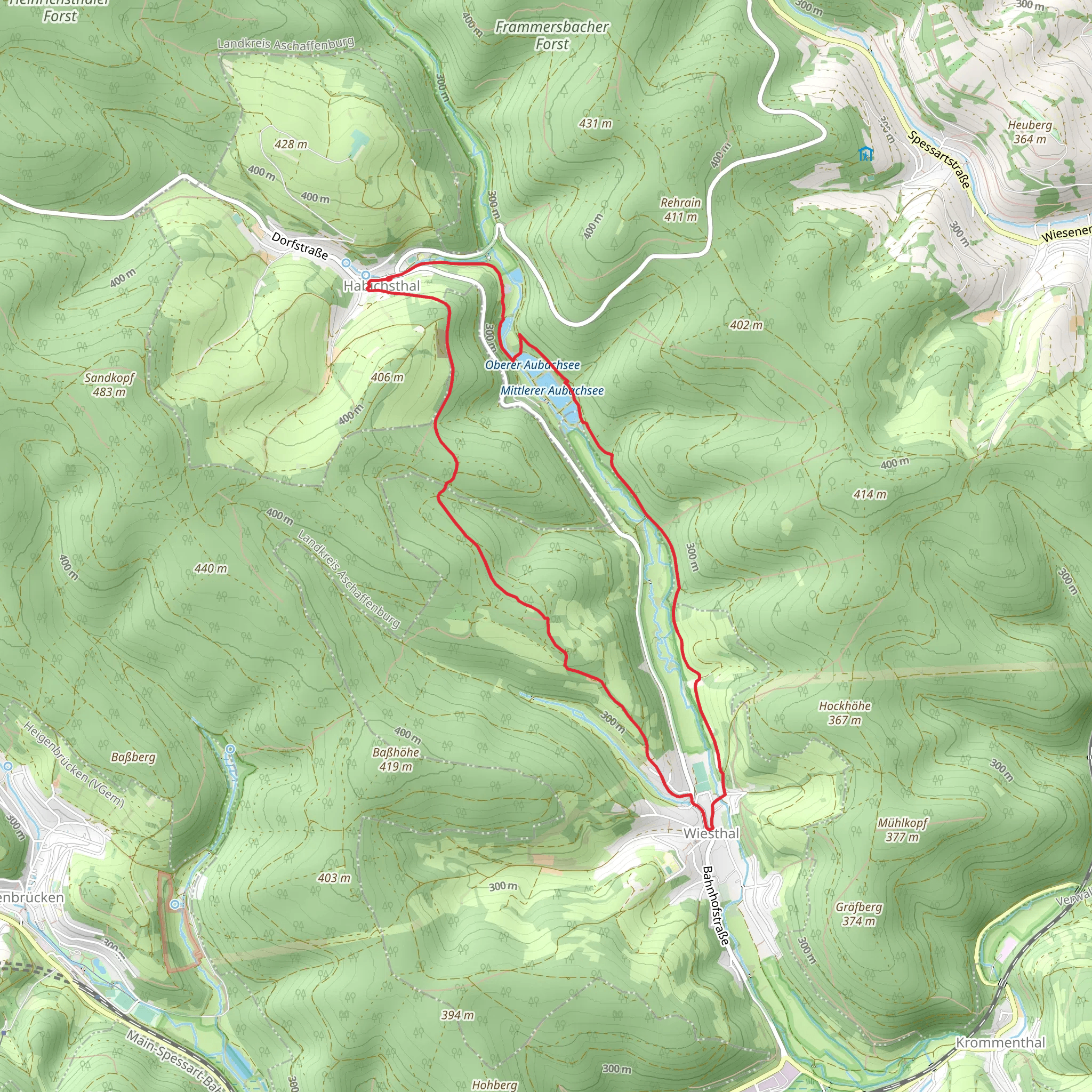 Habichsthal to Wiesthal Loop via Aubachseen mobile static map