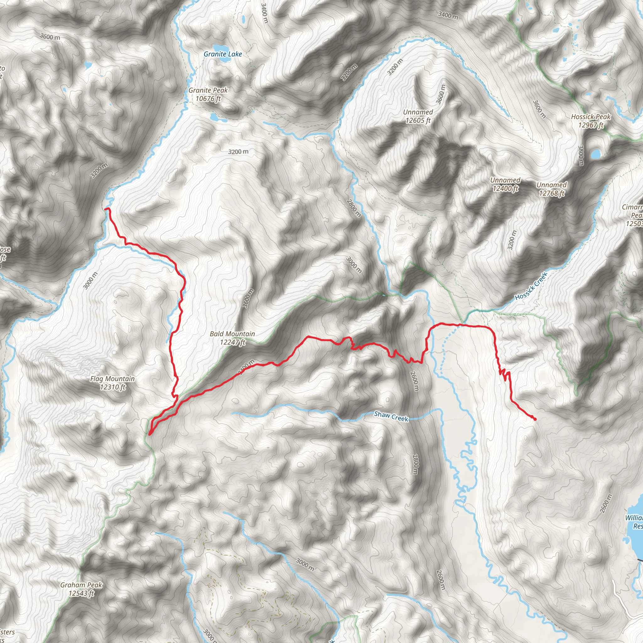Sierra Vandera Trail via Falls Creek Trail mobile static map