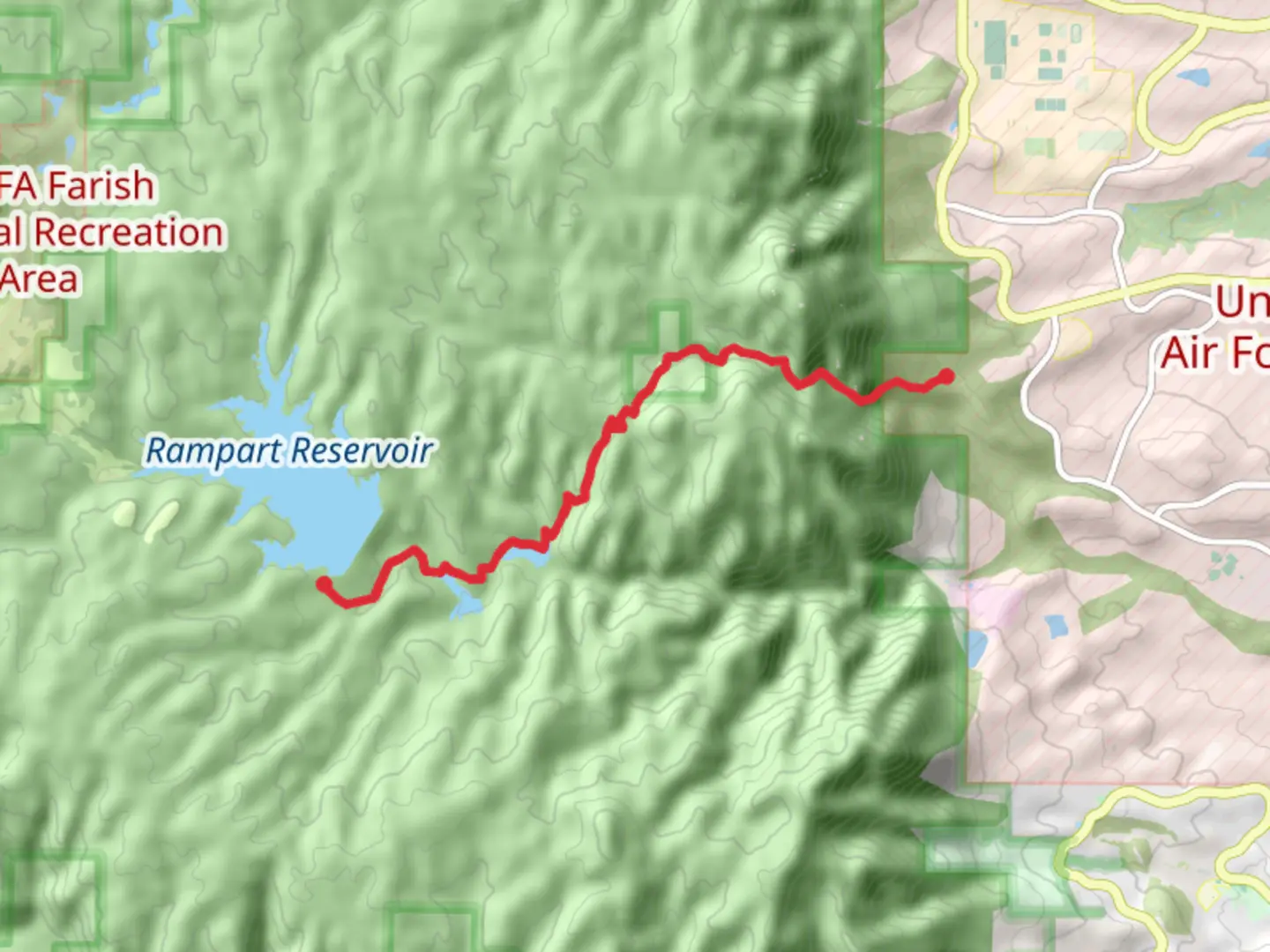 An image depicting the trail Northfield Reservoir and Nichols Reservoir via Stanley Creek Trail and its surrounding area.