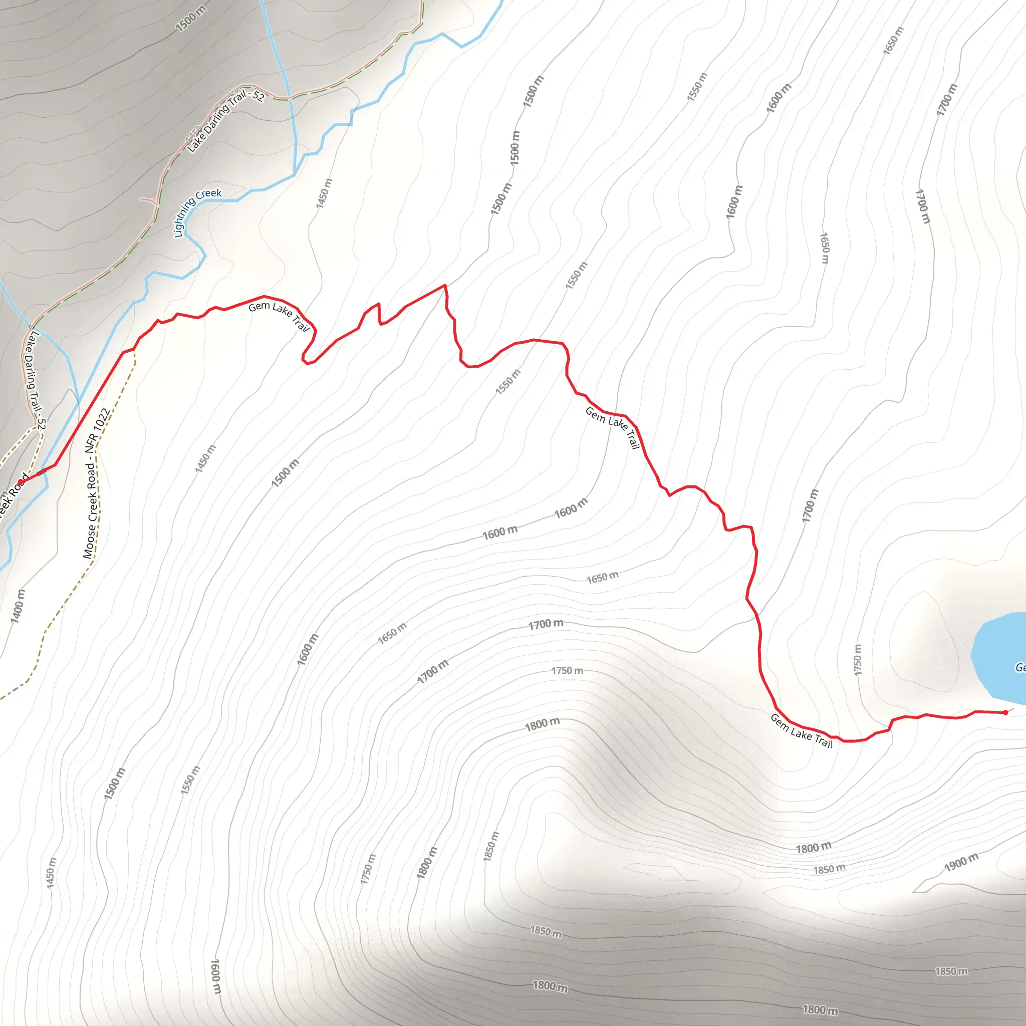Gem Lake Trail mobile static map