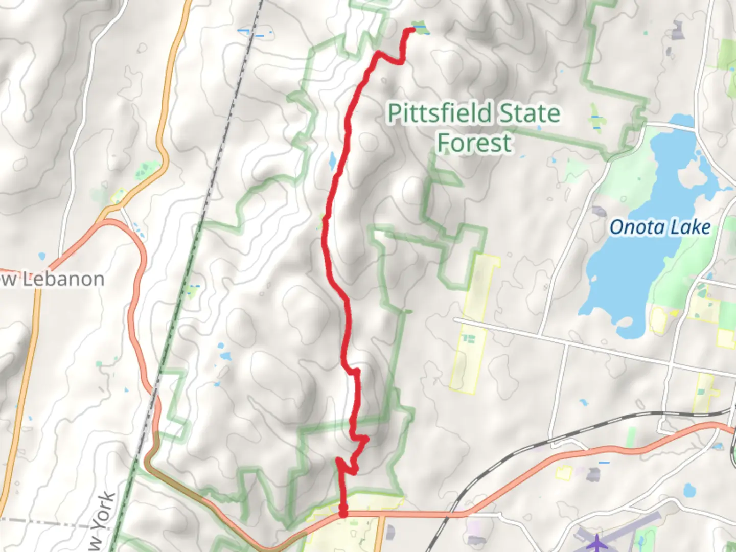 An image depicting the trail Shaker Mountain and Tower Mountain via North Family Trail and its surrounding area.