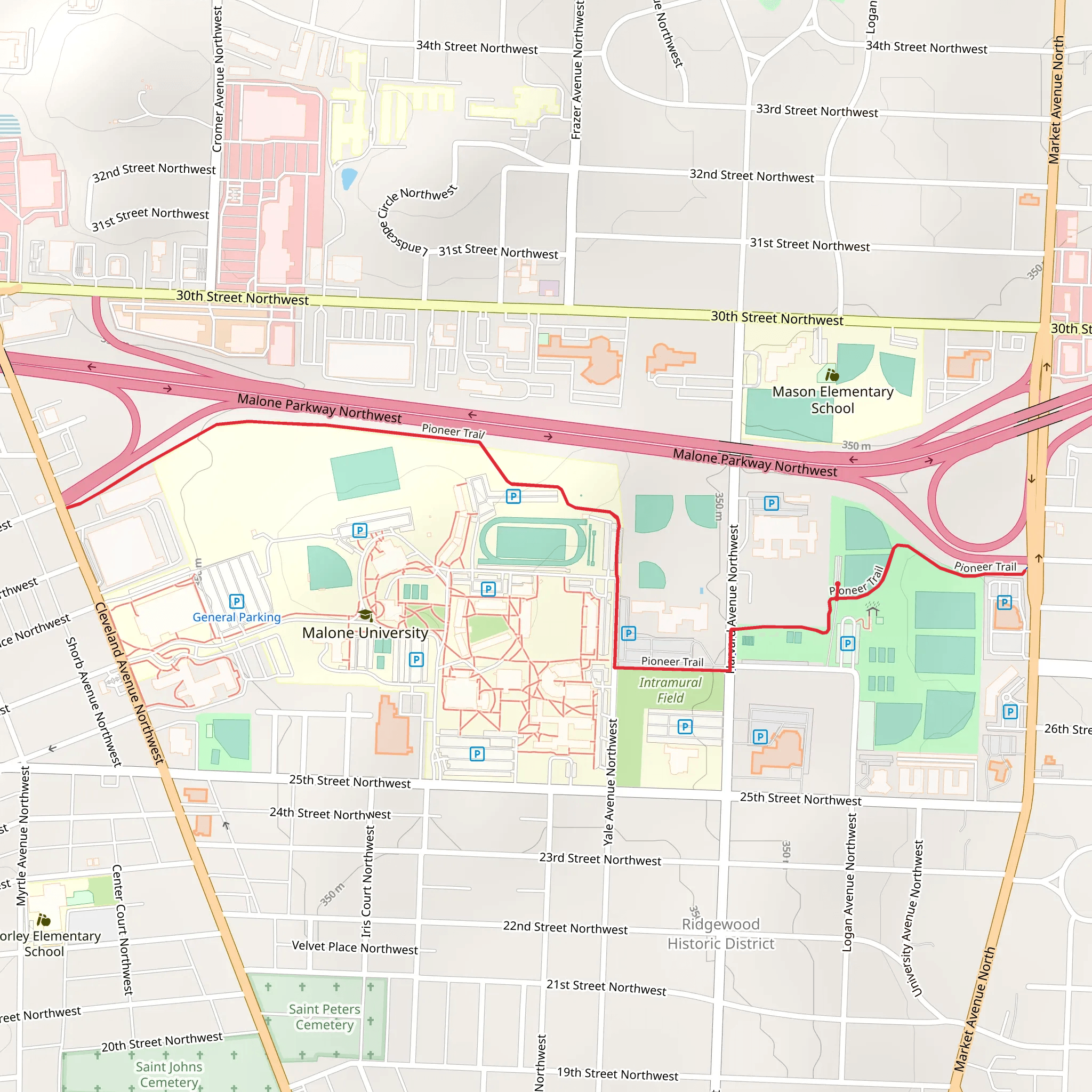 King Field at Pioneer Park and Pioneer Trail mobile static map
