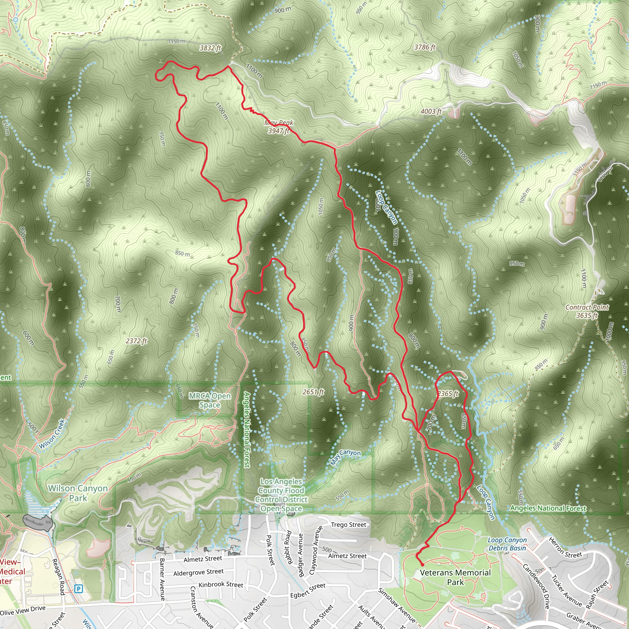 May CanyonSaddle Loop mobile static map