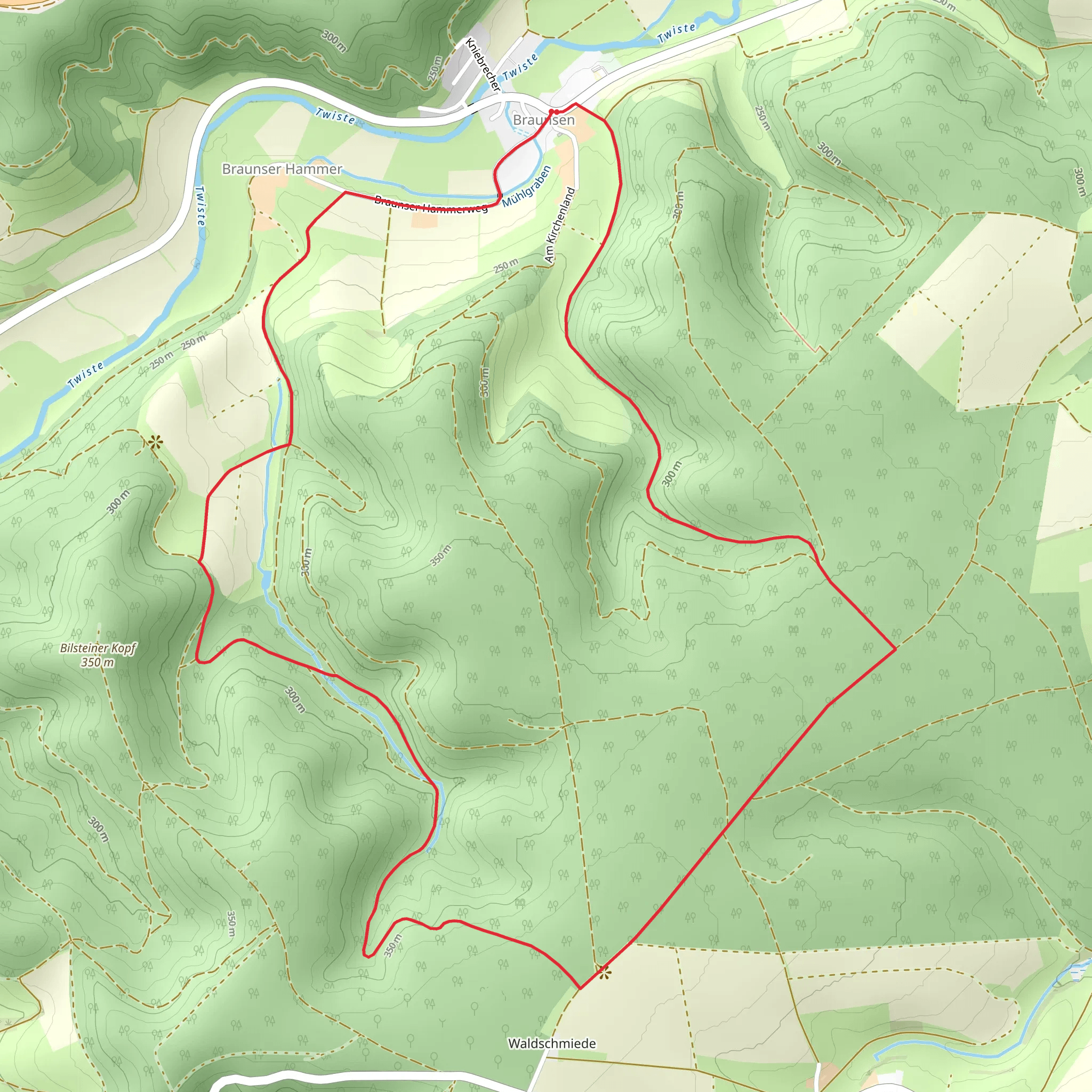 Bad Arolsen Wanderweg Loop mobile static map