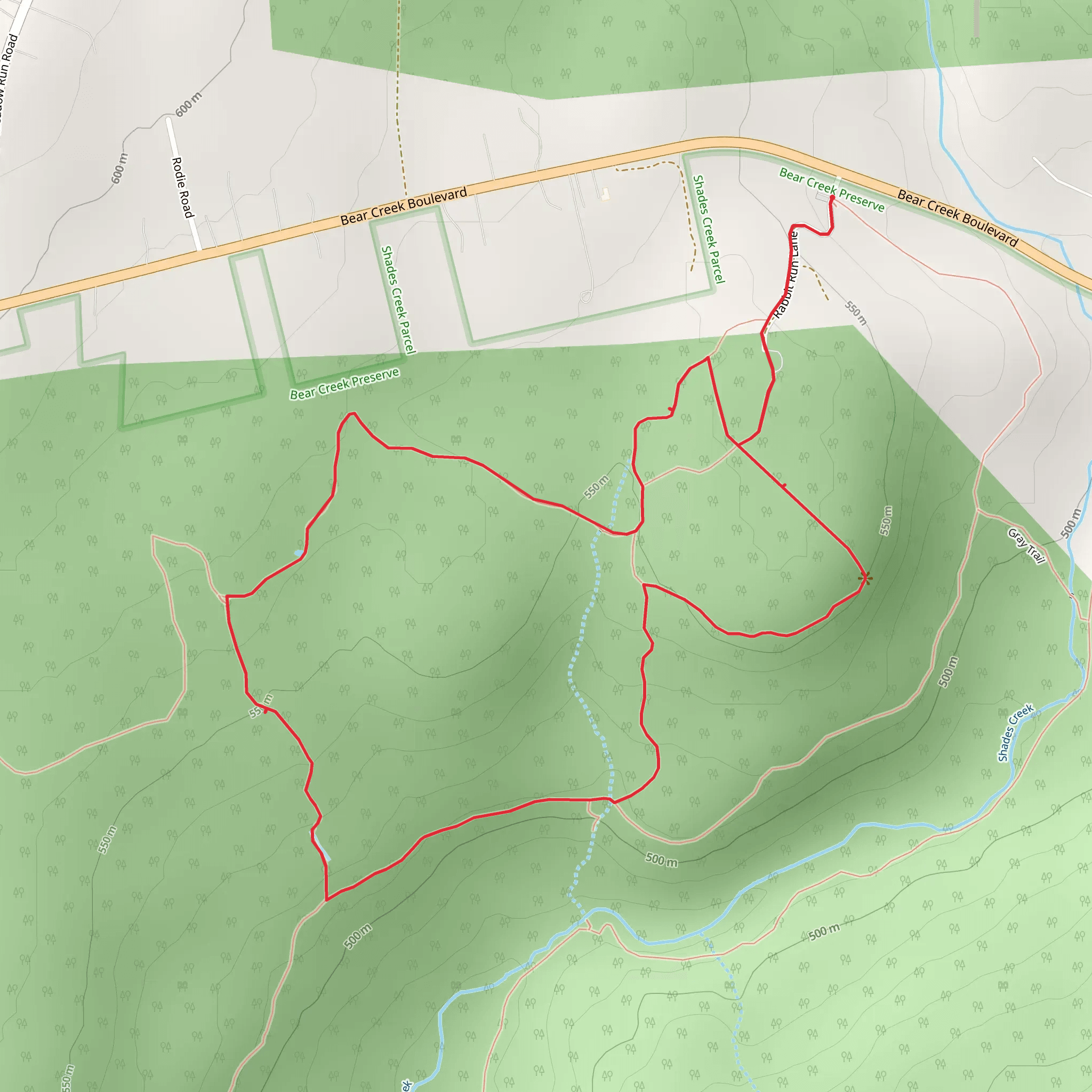 Shades Creek Loop Trail mobile static map