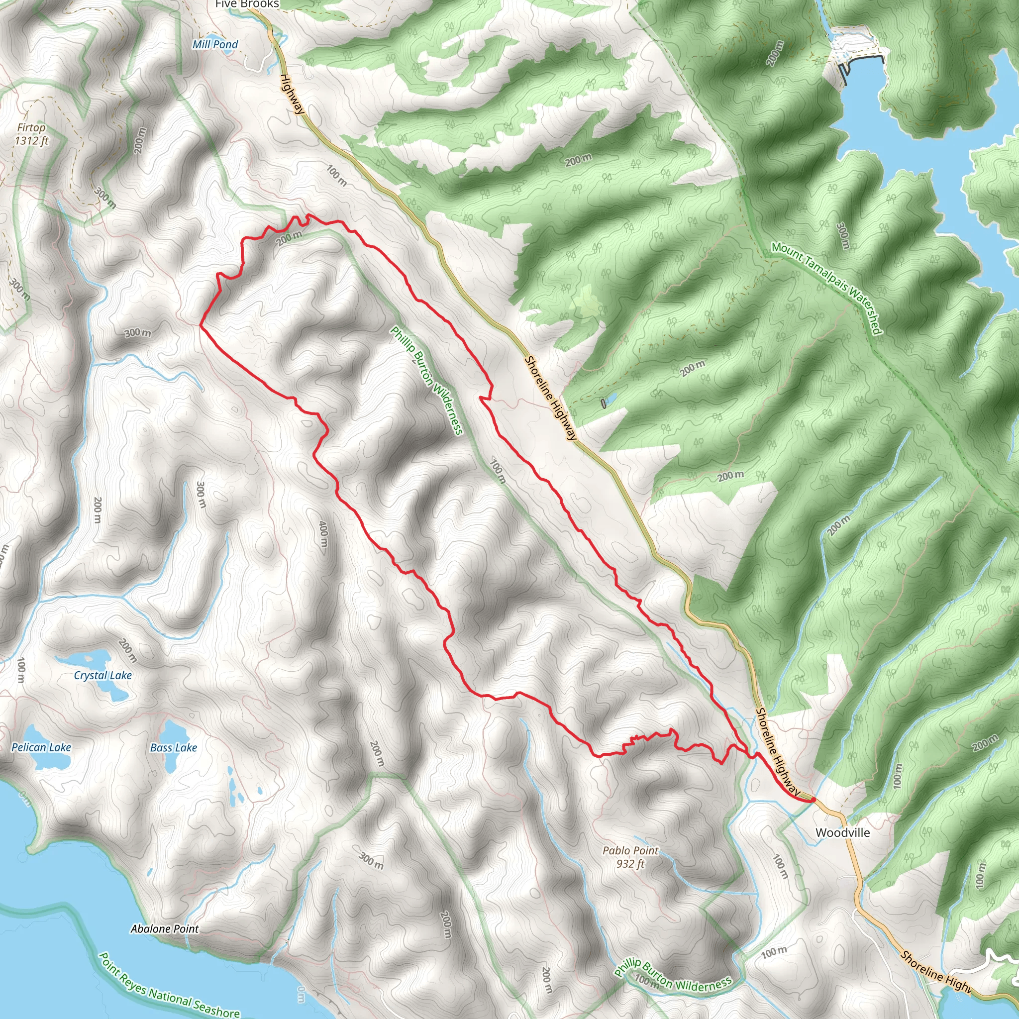 Teixeira, Ridge and Olema Valley Loop Trail mobile static map