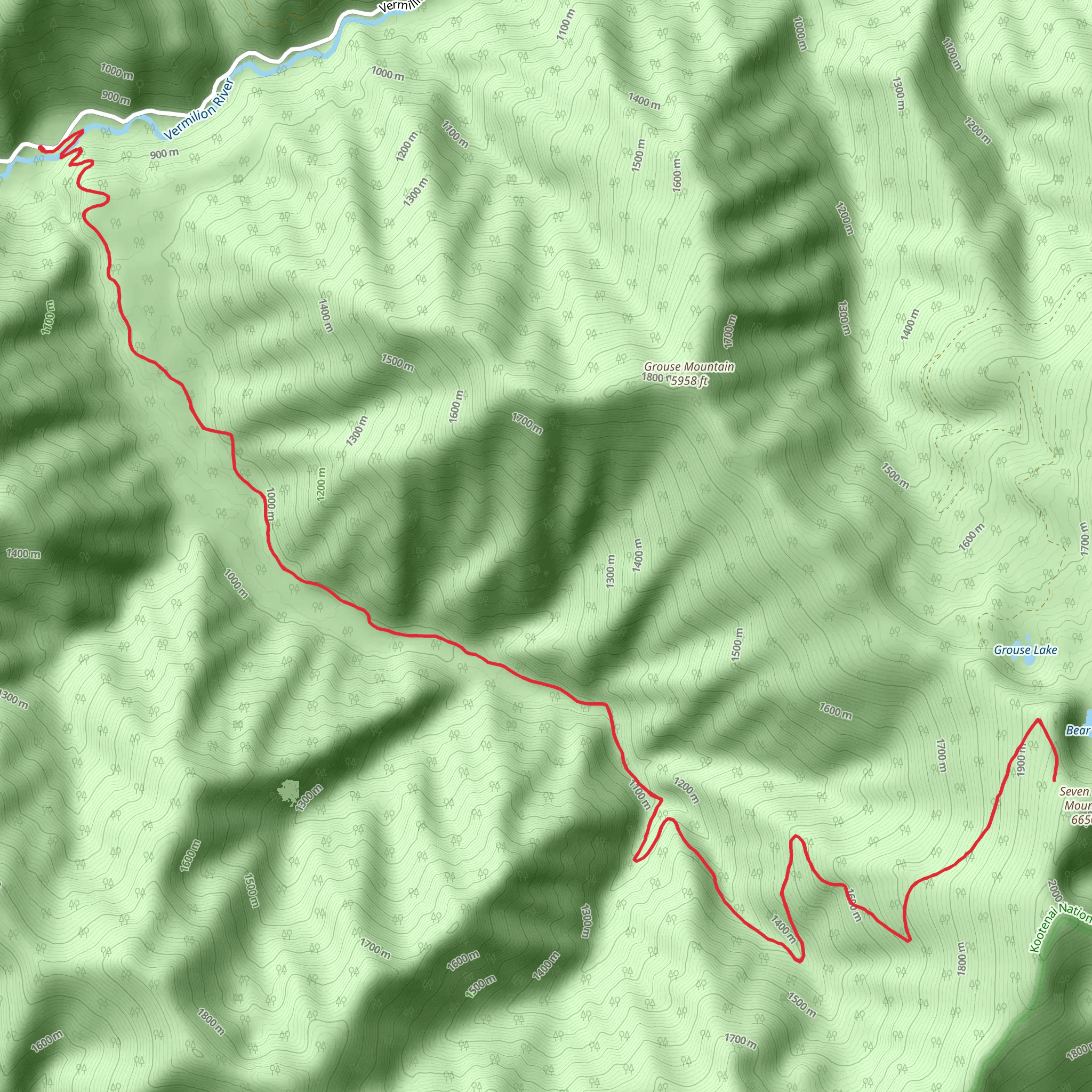 Cataract Creek Trail mobile static map