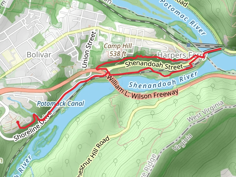 Lower Town, River Access and Appalachian Loop Trail