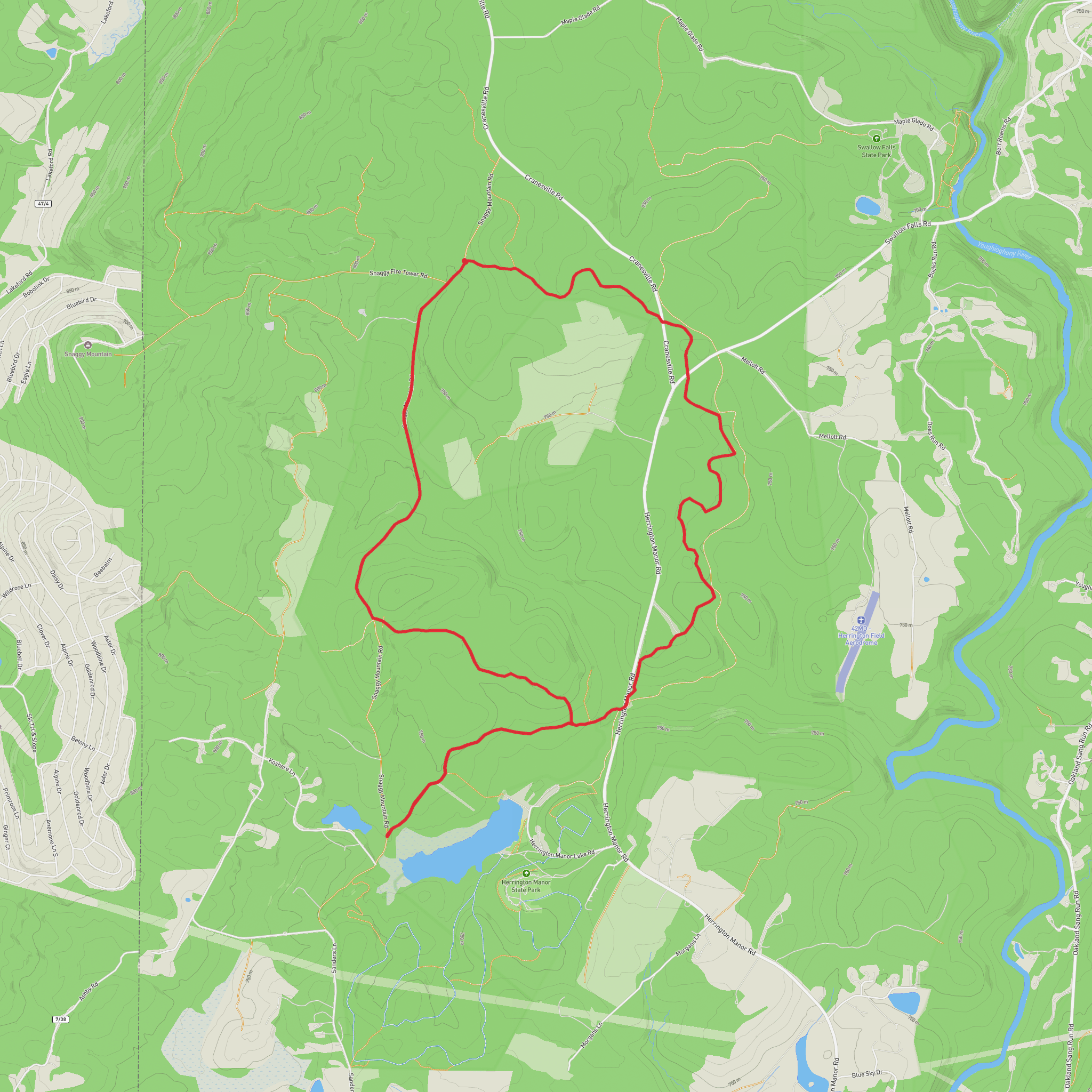 Snaggy Mountain Snowmobile Trail mobile static map