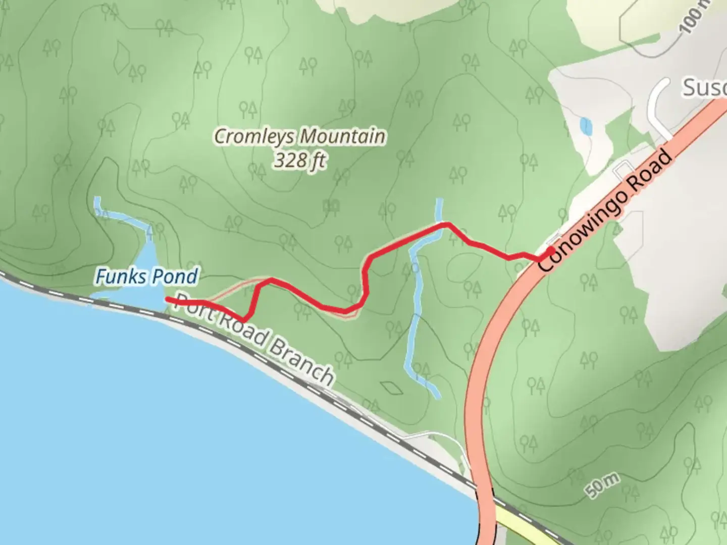 An image depicting the trail Funks Pond Trail and its surrounding area.