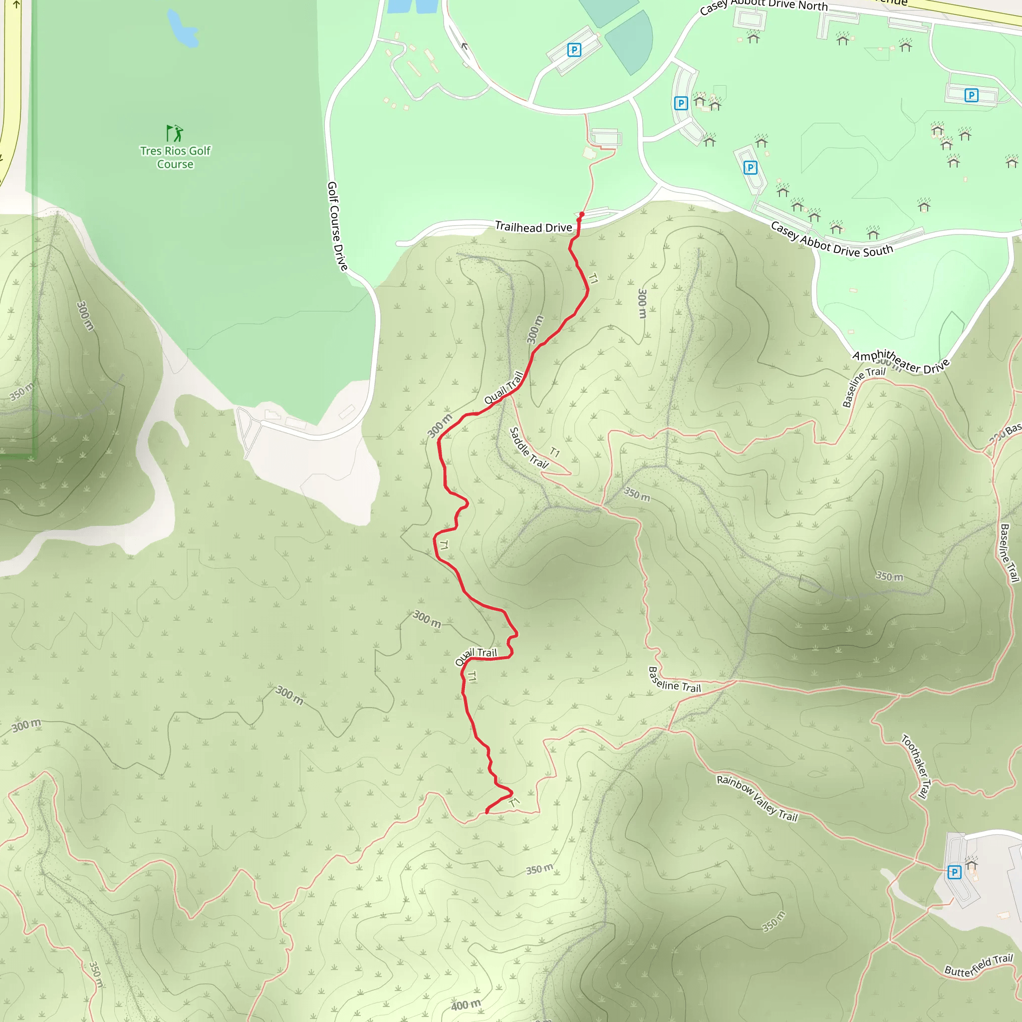 Quail Trail via Maricopa Trail mobile static map