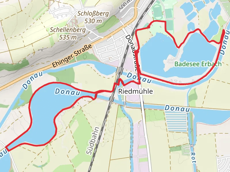 Badesee Erbach and Donau Loop