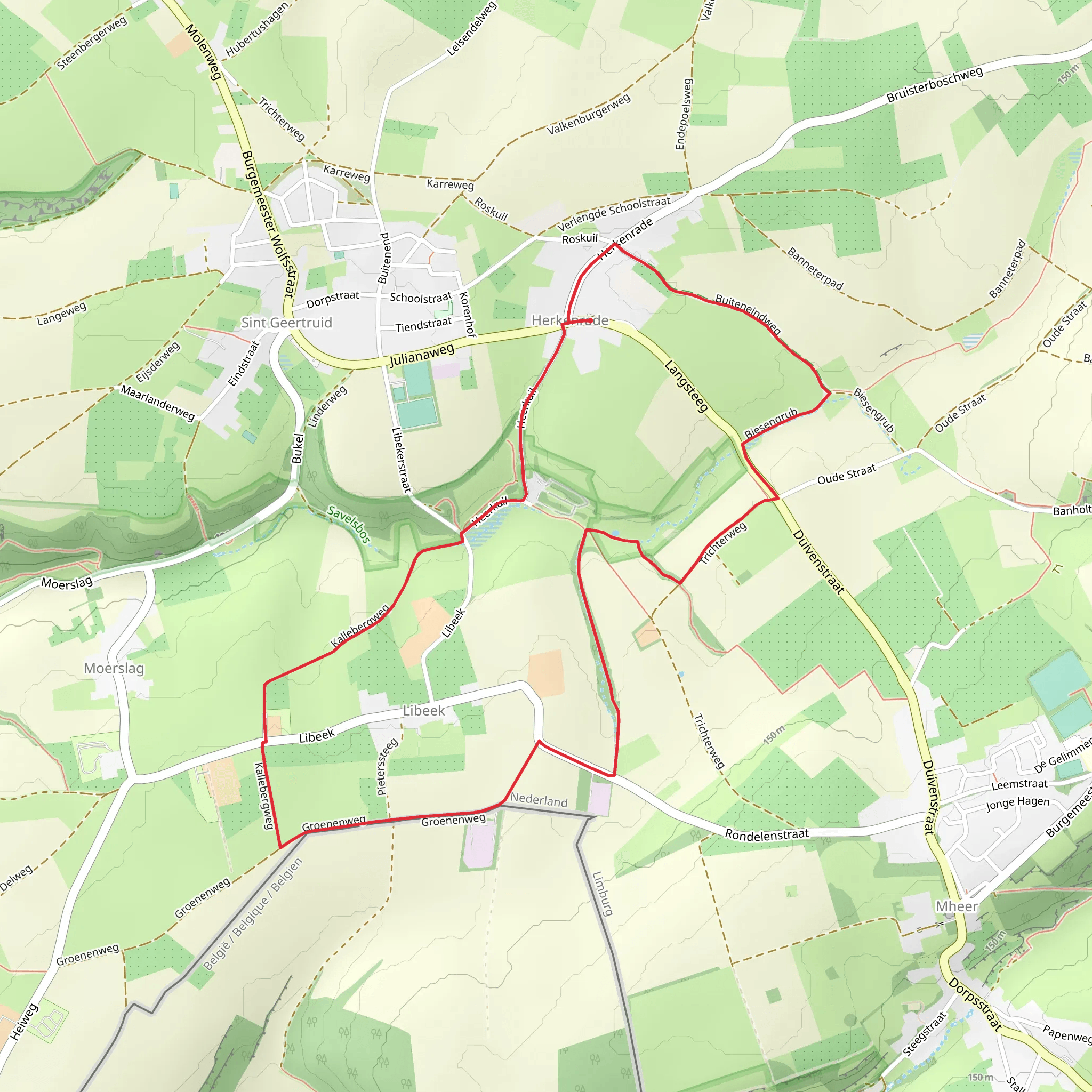 Eijsden Margraten and Kalleberg Weg mobile static map