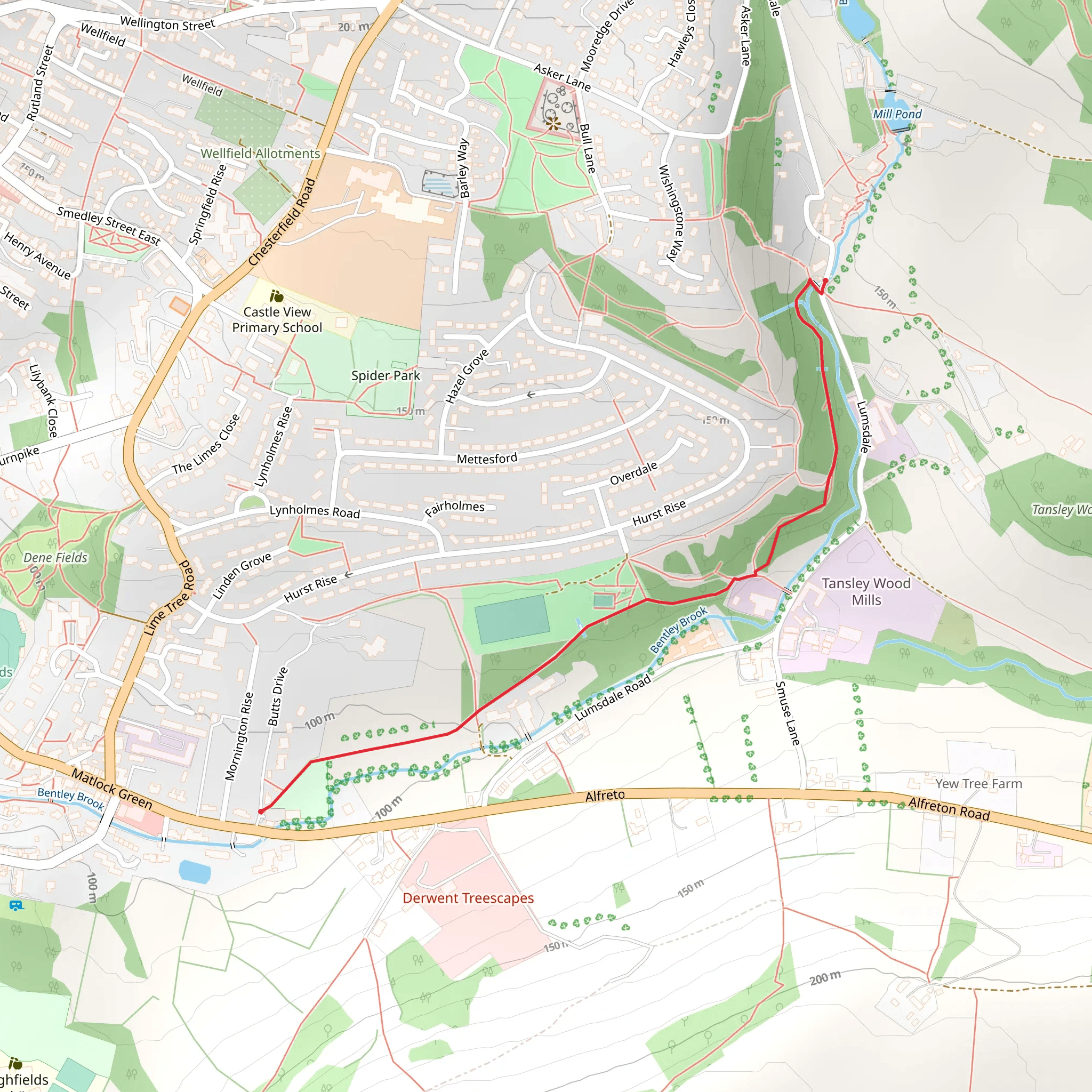 Lumsdale Valley Walk mobile static map