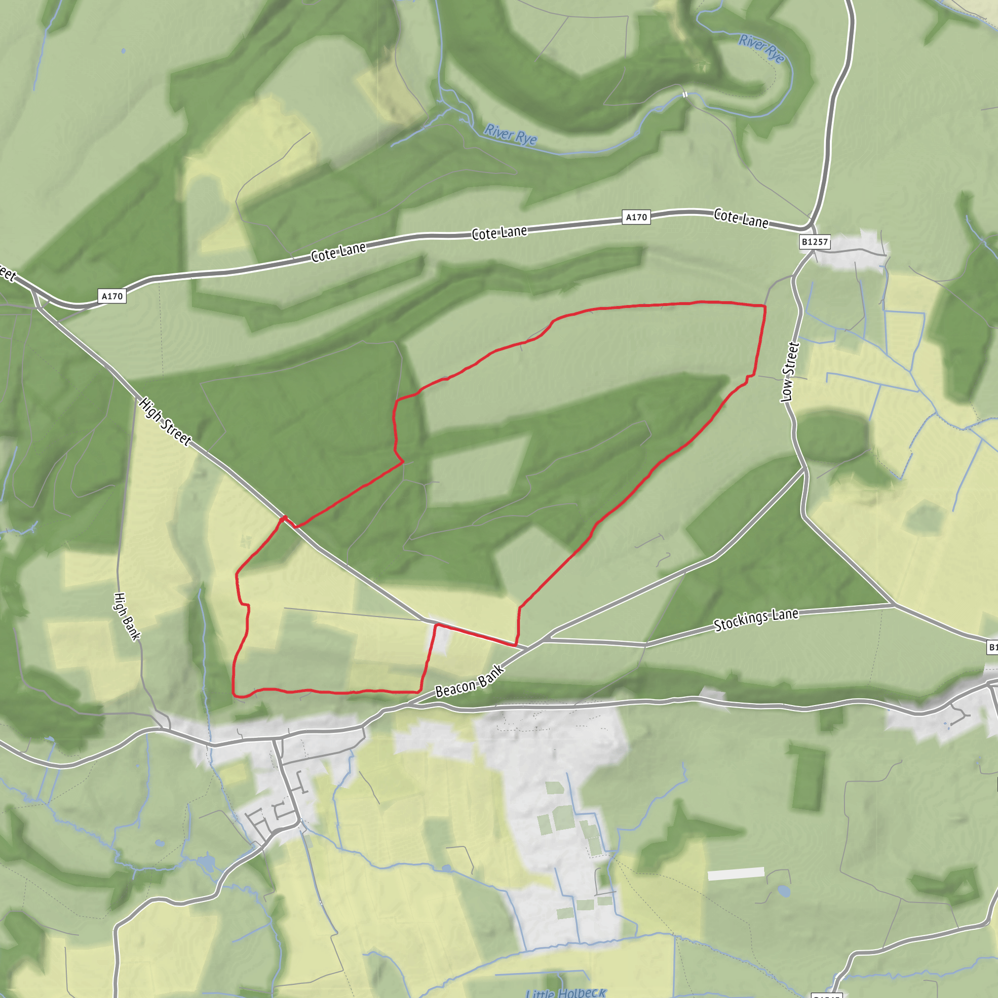 Ryedale Walking over and around Ampleforth Beacon mobile static map