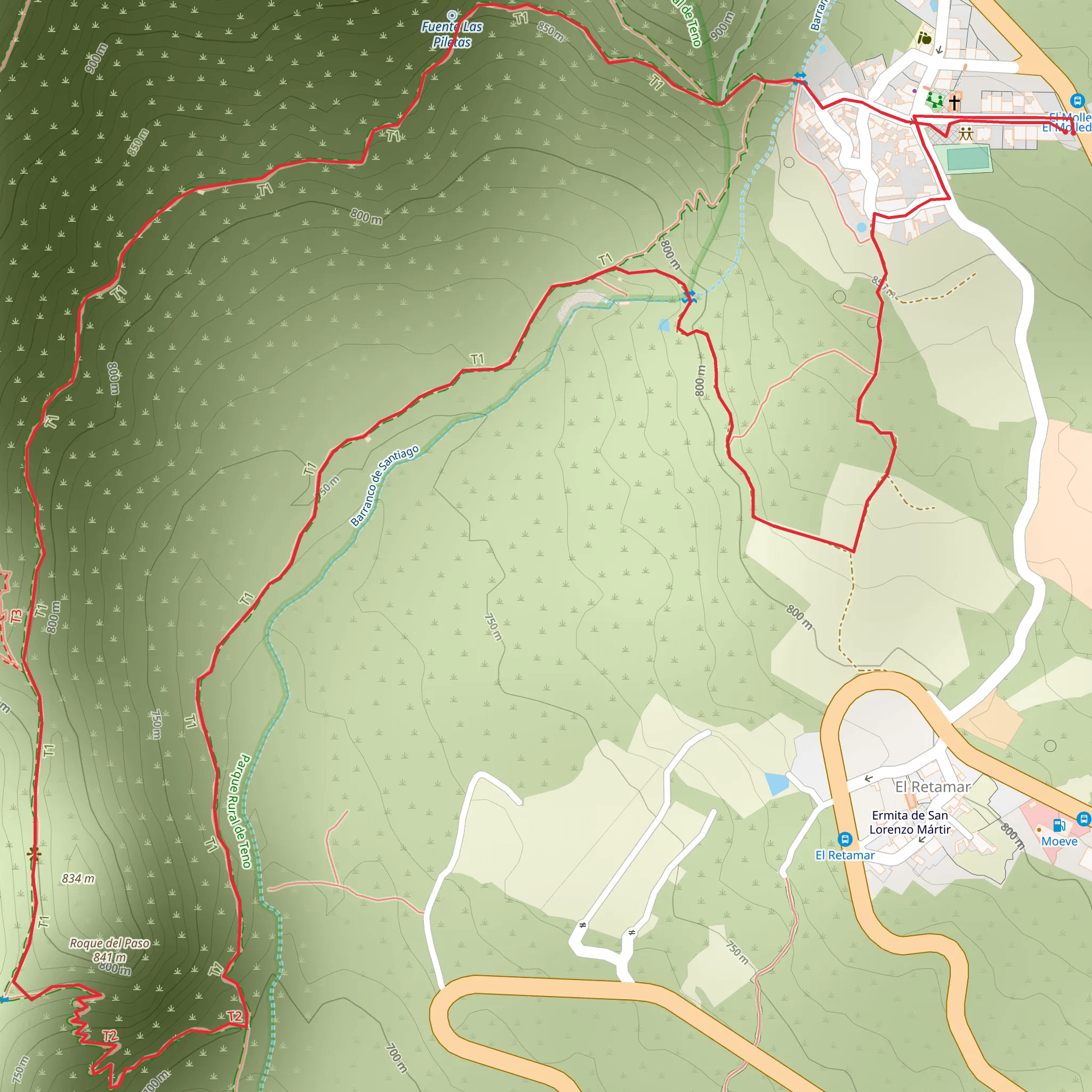 Hike from El Molledo mobile static map