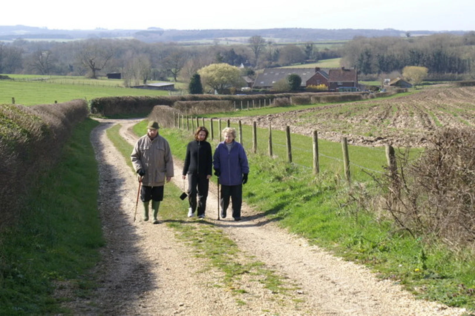 An image depicting the trail Wayfarers Way and Ox Drove Way and its surrounding area.