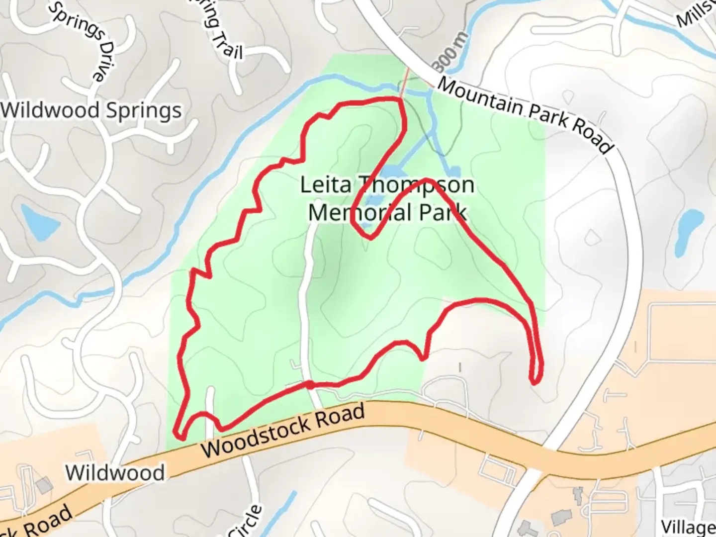 An image depicting the trail Leita Thompson Memorial Park Loop and its surrounding area.