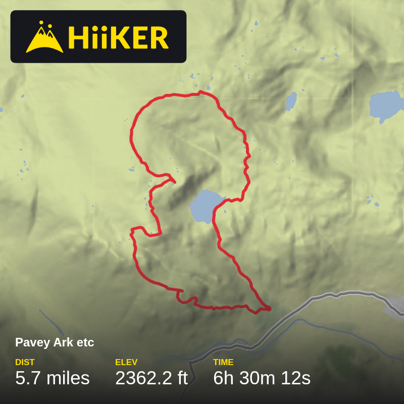 A map preview of the recording Pavey Ark etc.