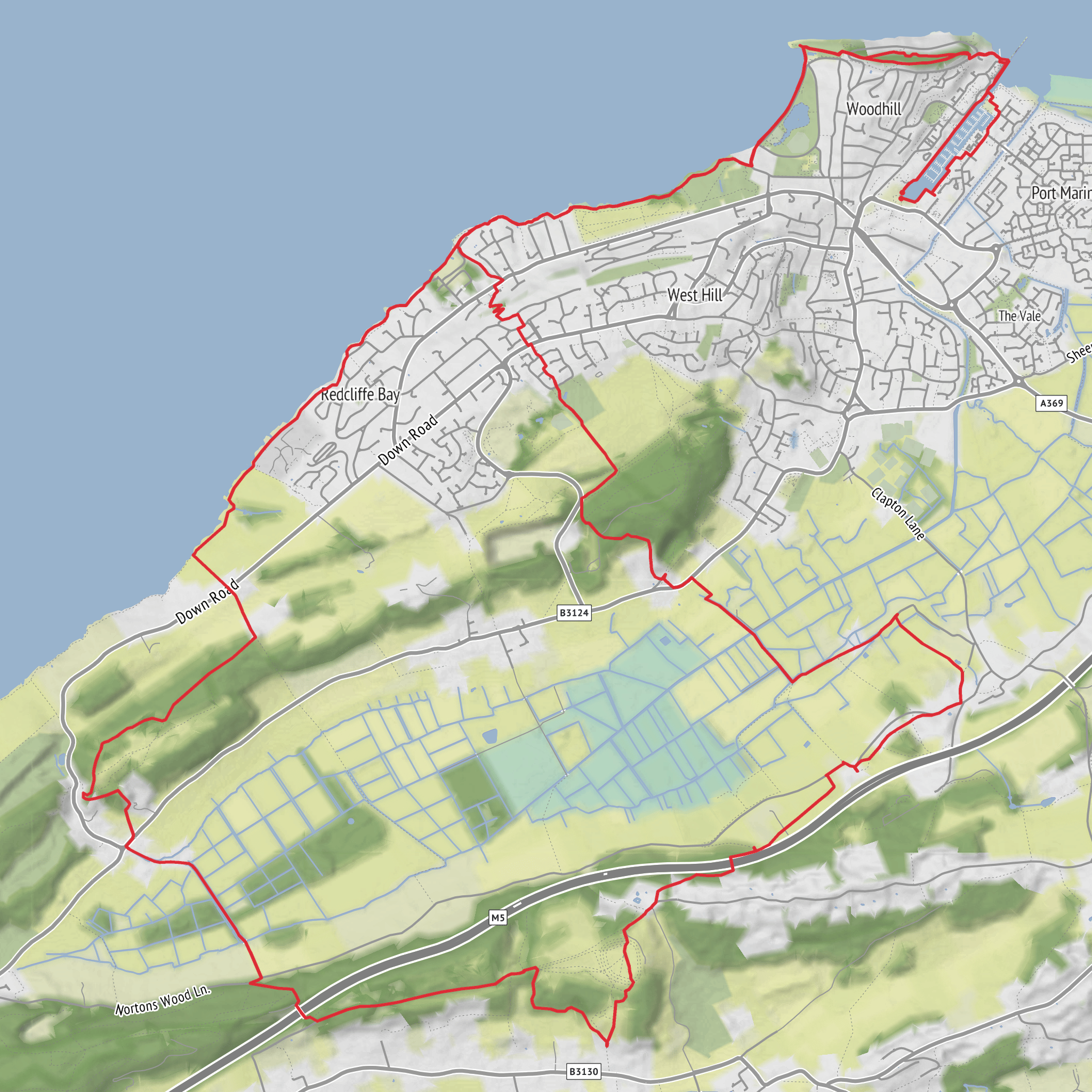Ross' Portishead Coastal Path, Walton Common and Cadbury Camp Hike mobile static map