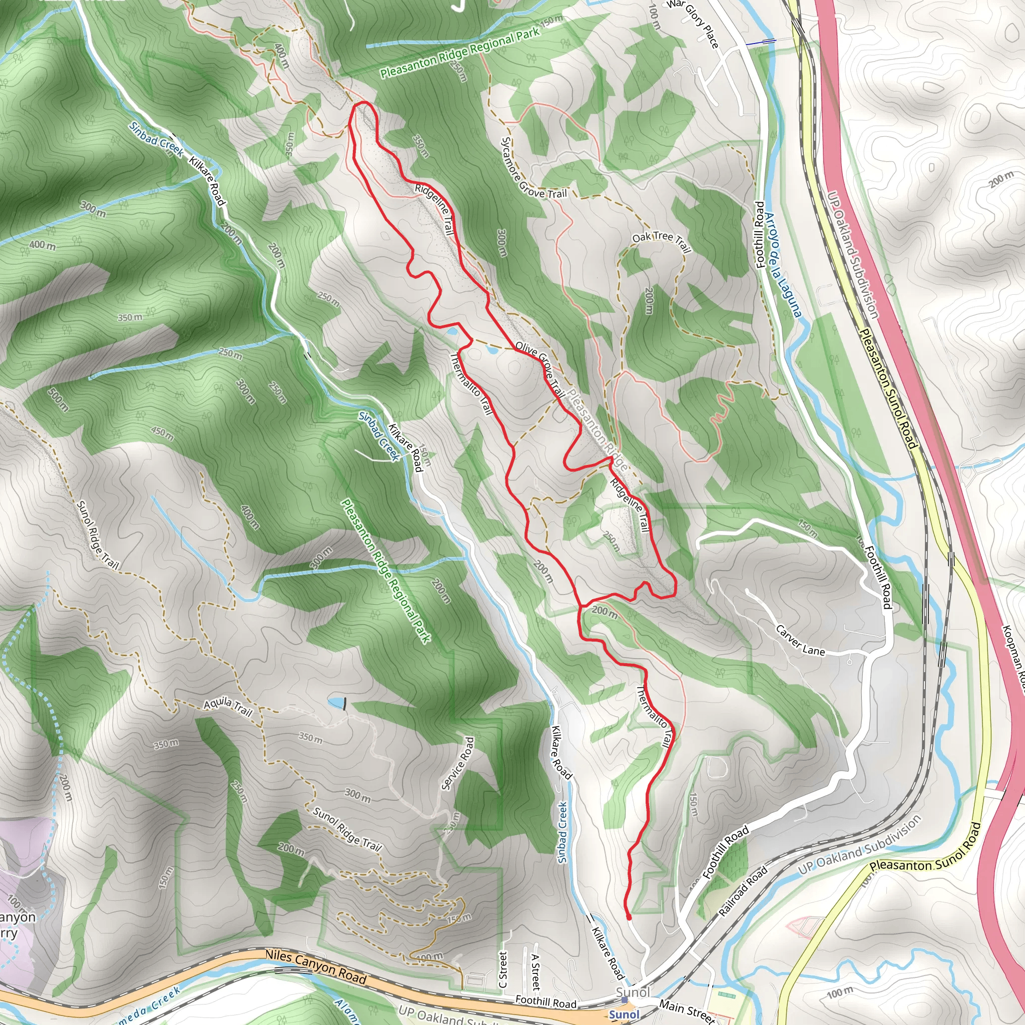 Thermalito and Ridgeline Loop Trail mobile static map