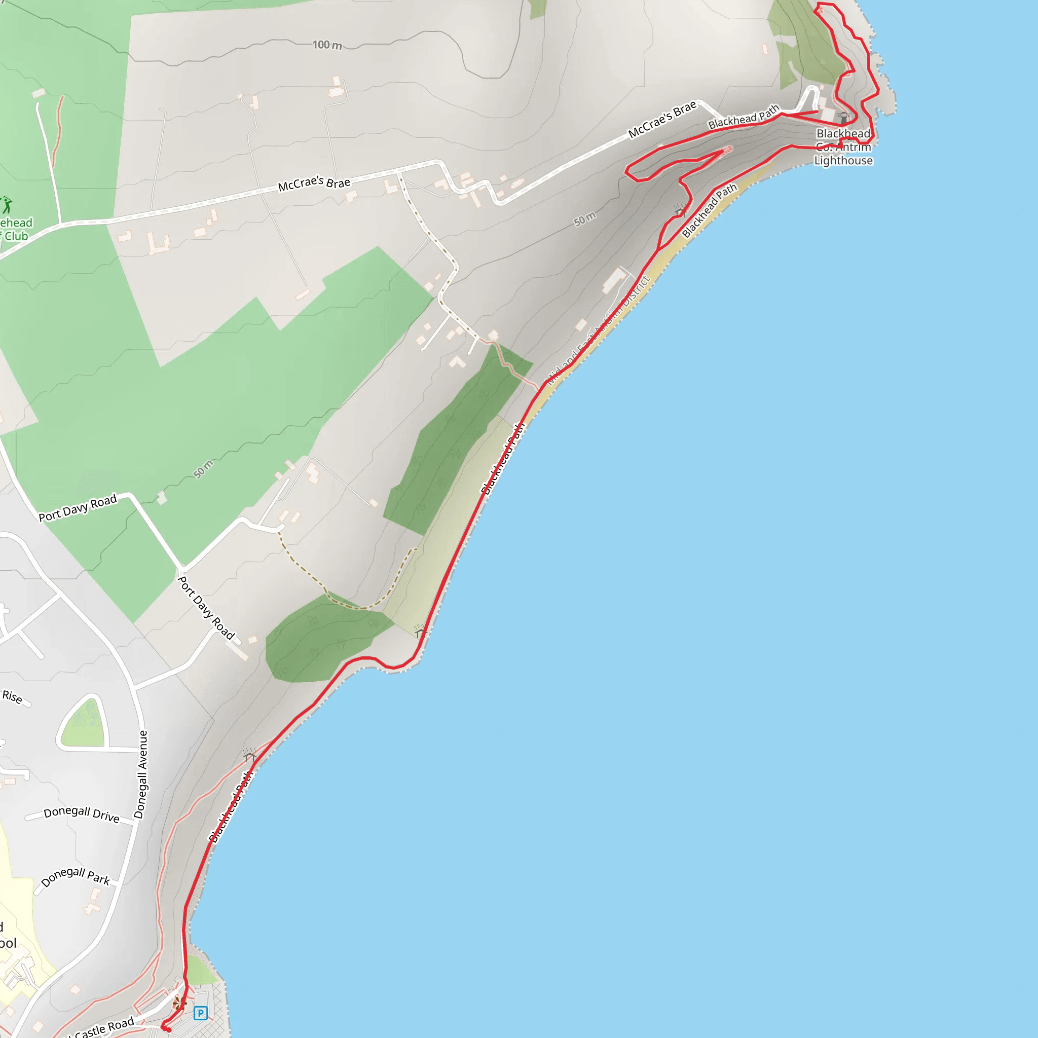 Blackhead Path mobile static map