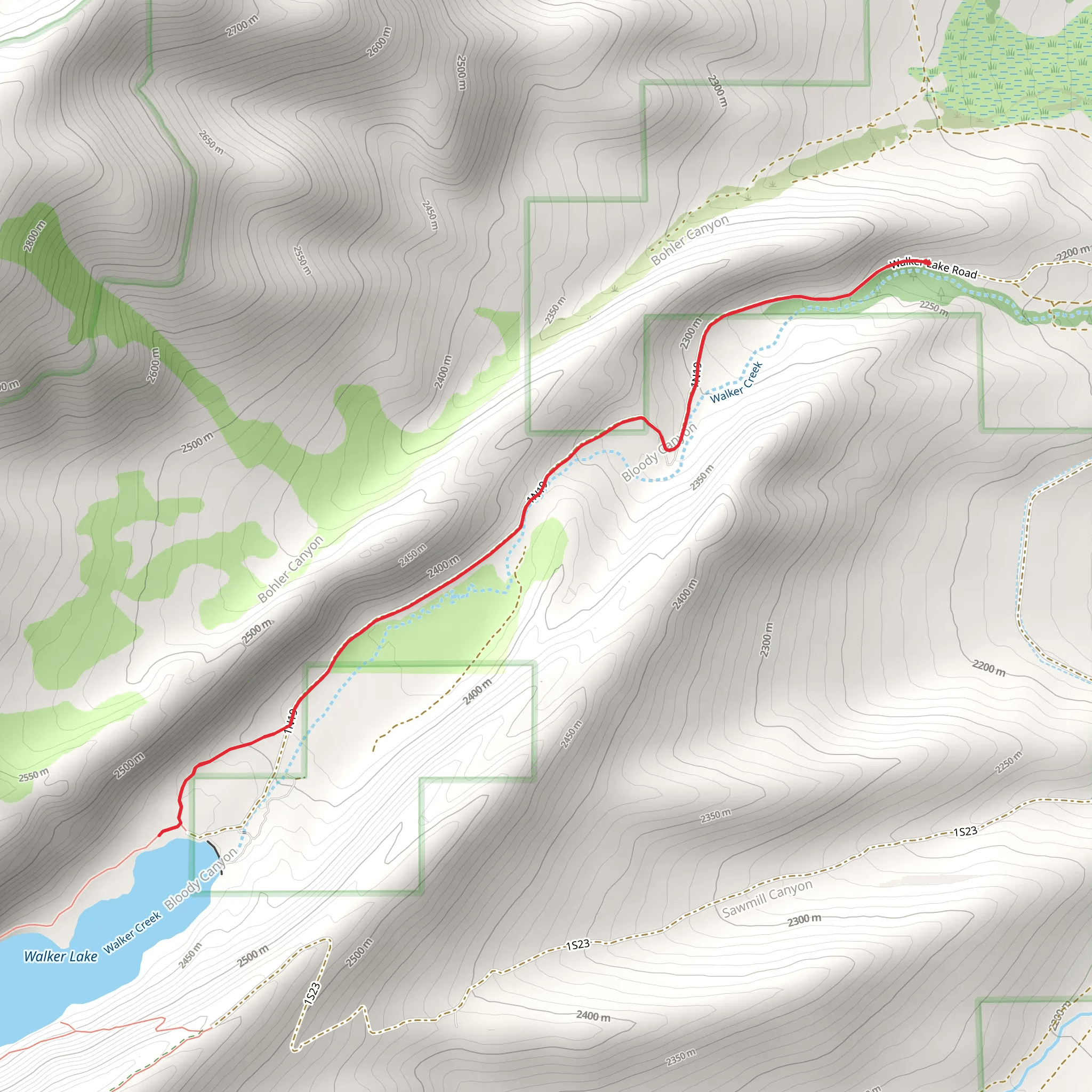 Walker Lake mobile static map