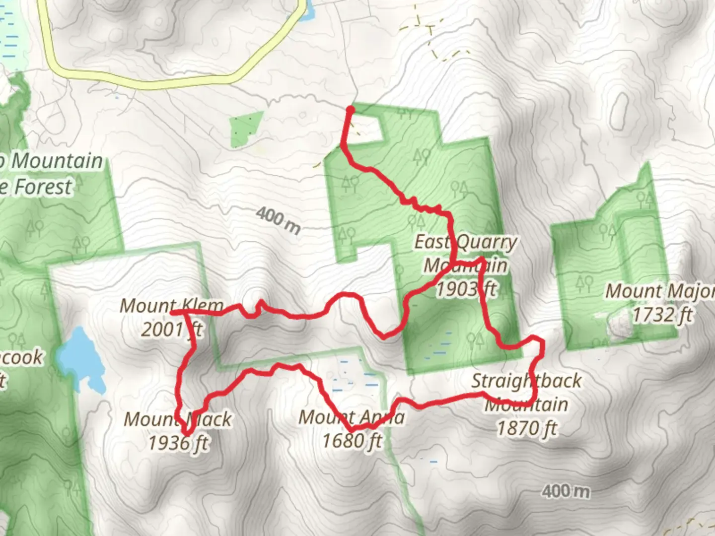 An image depicting the trail Mount Rand, Mount Anna and Straightback Mountain Loop via Reed Road and its surrounding area.
