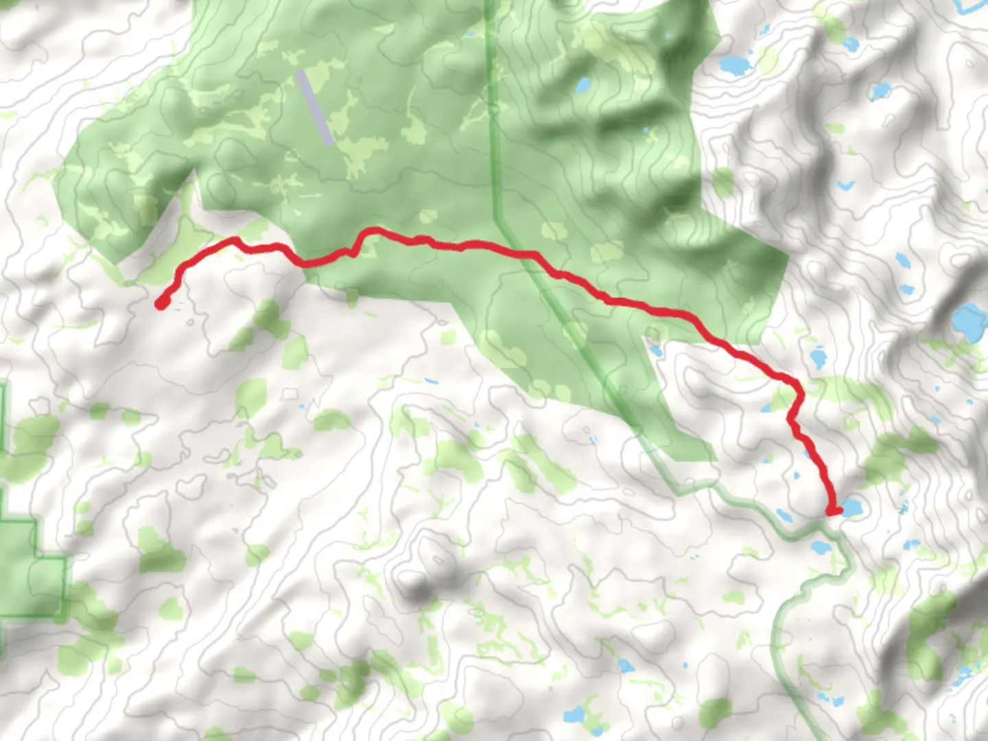 An image depicting the trail Lawrence Lake and its surrounding area.