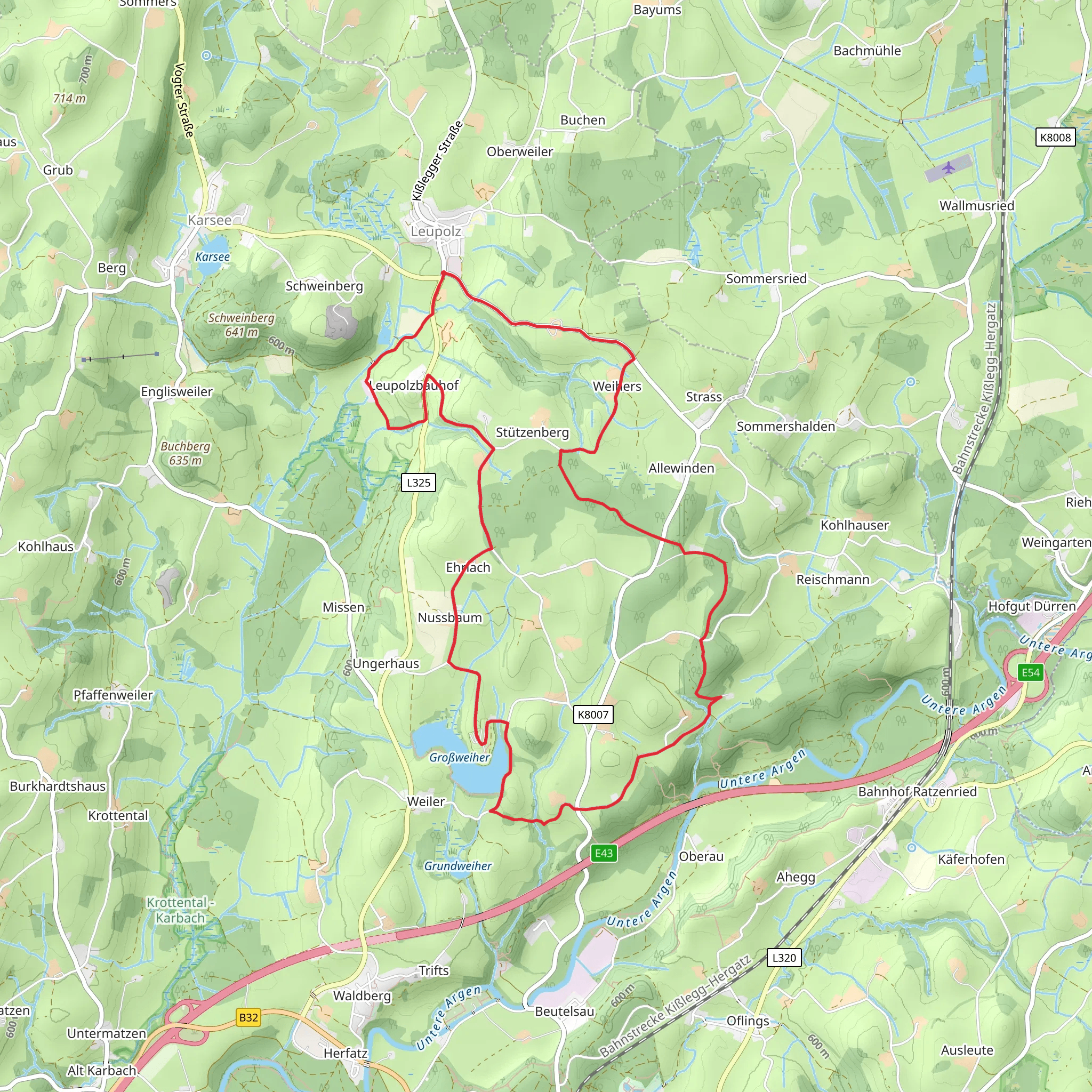 Großweiher via Wangen im Allgäu mobile static map