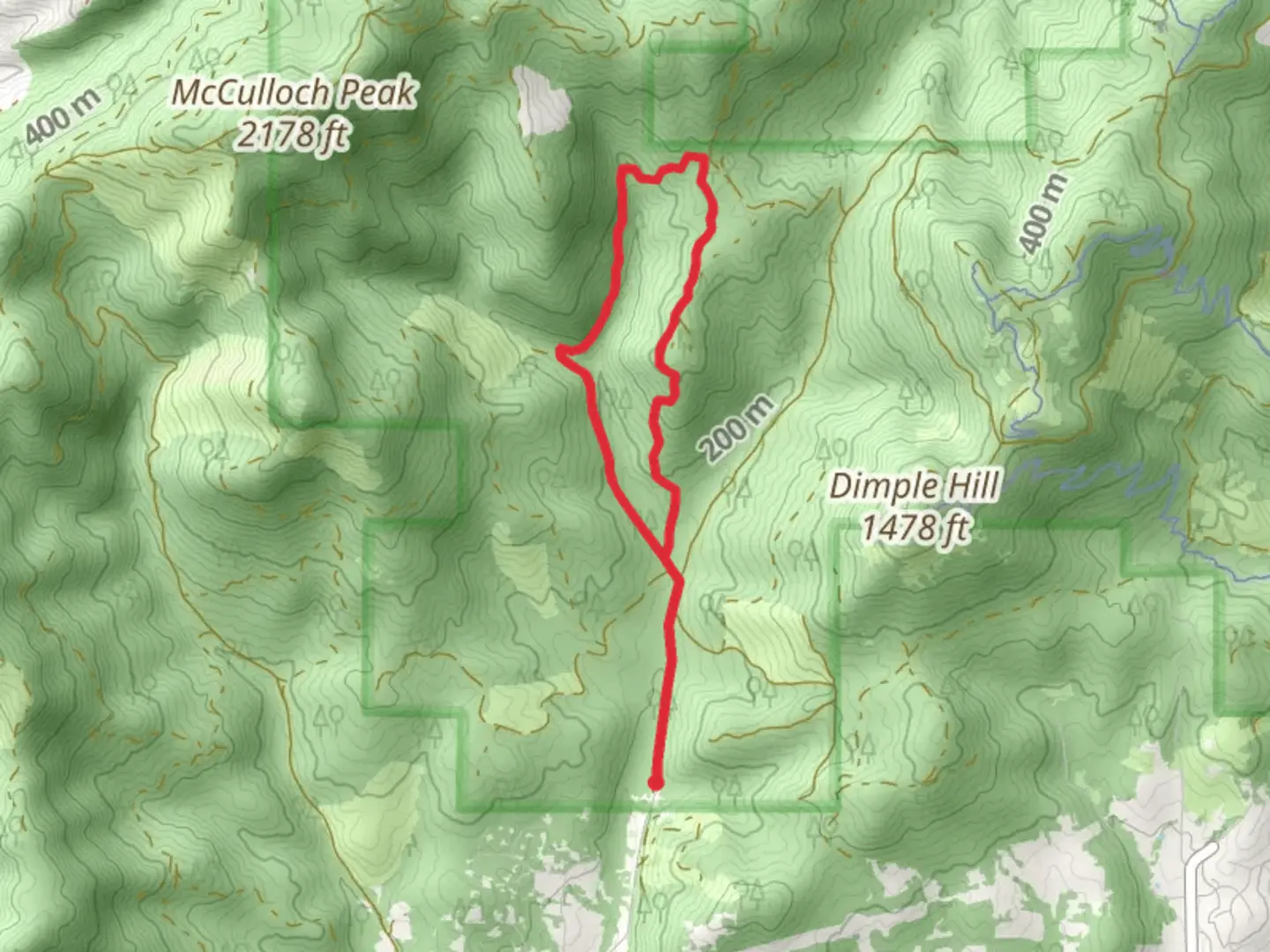 An image depicting the trail Oak Creek Loop and its surrounding area.