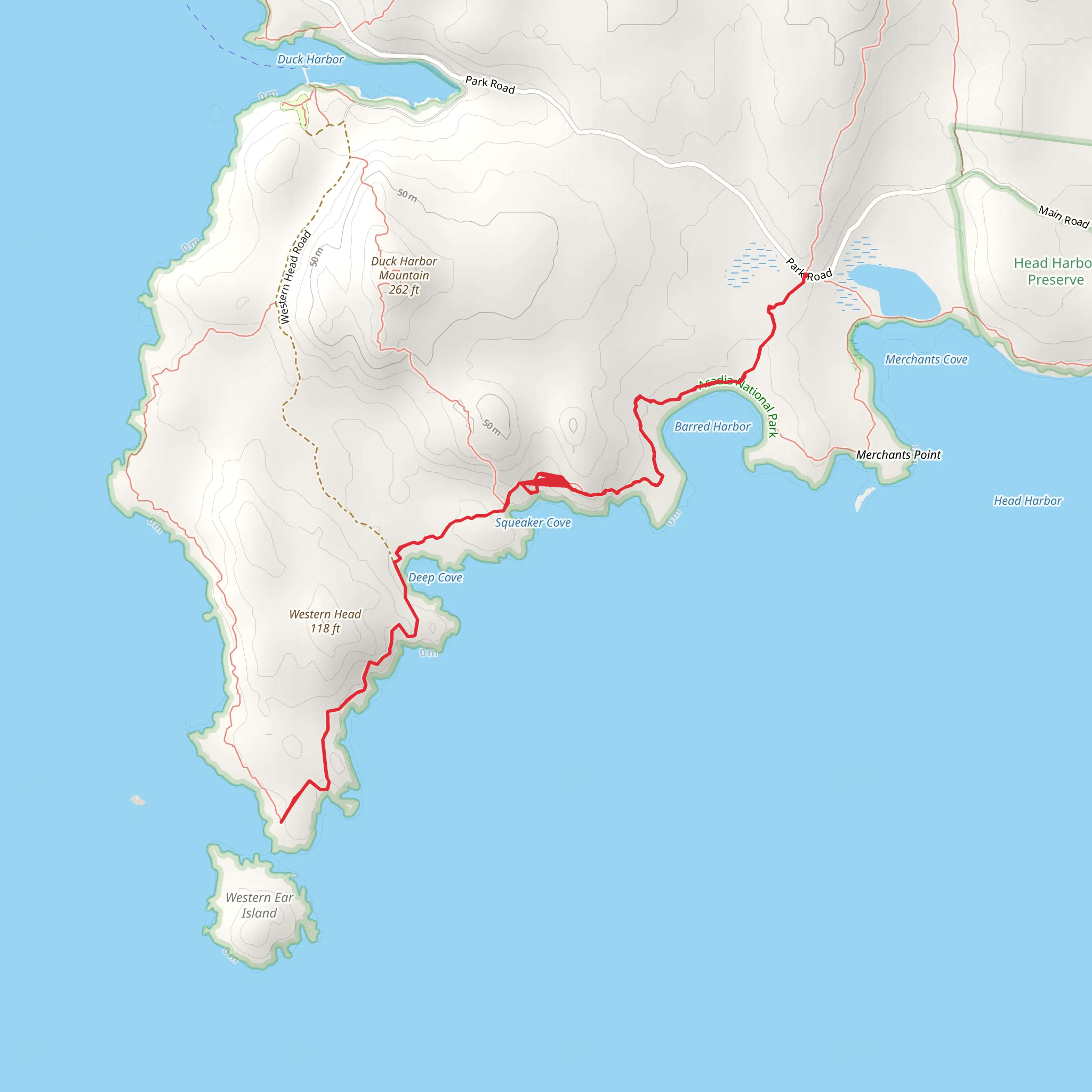 Cliff Trail and Goat Trail via Park Road mobile static map