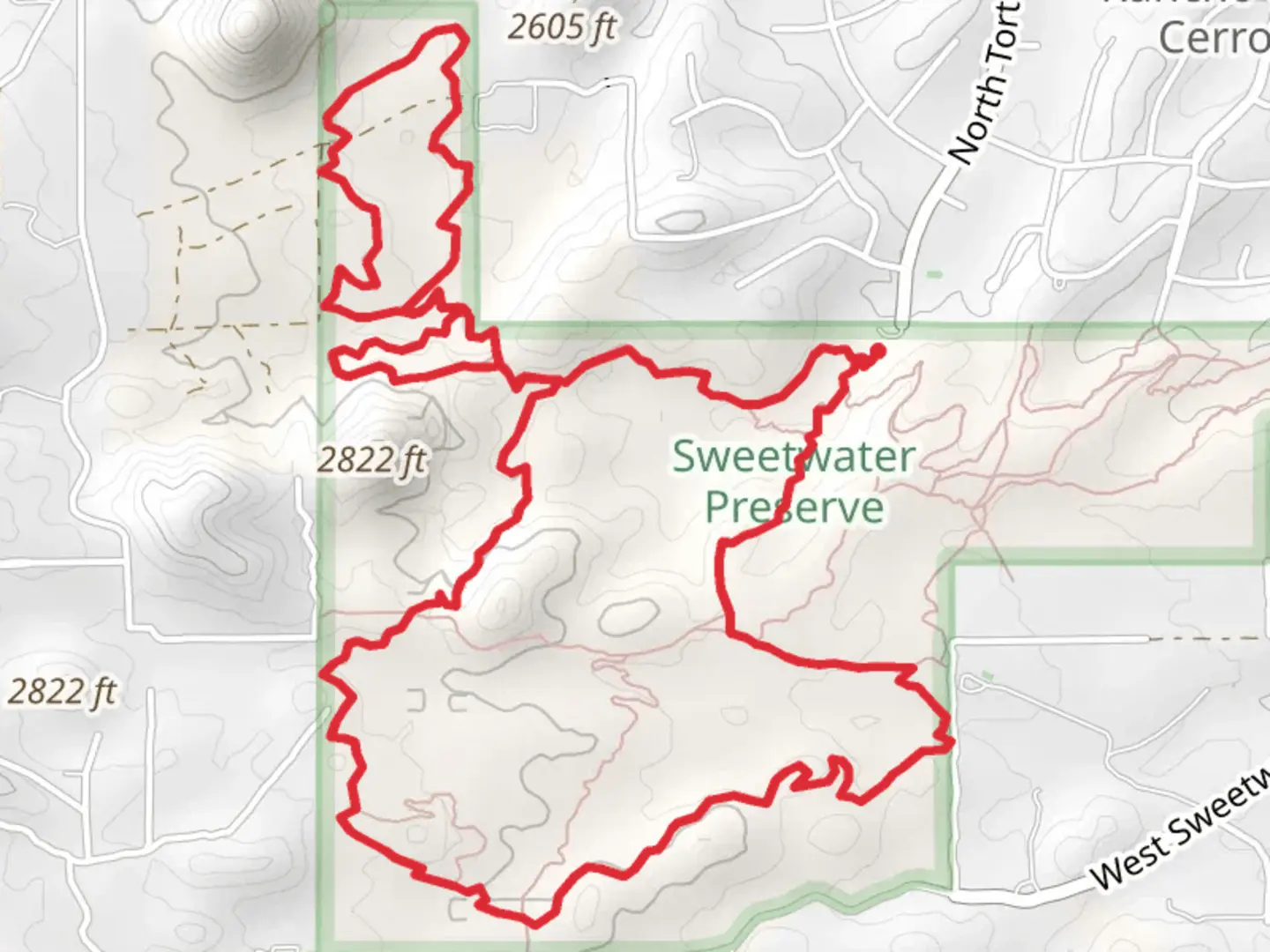 An image depicting the trail Black Rock, Sun Circle and Homestead Loop Trail and its surrounding area.