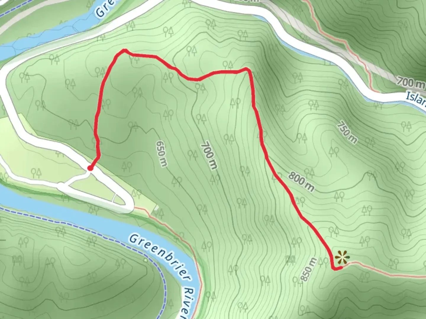 An image depicting the trail Arrowhead Trail and its surrounding area.
