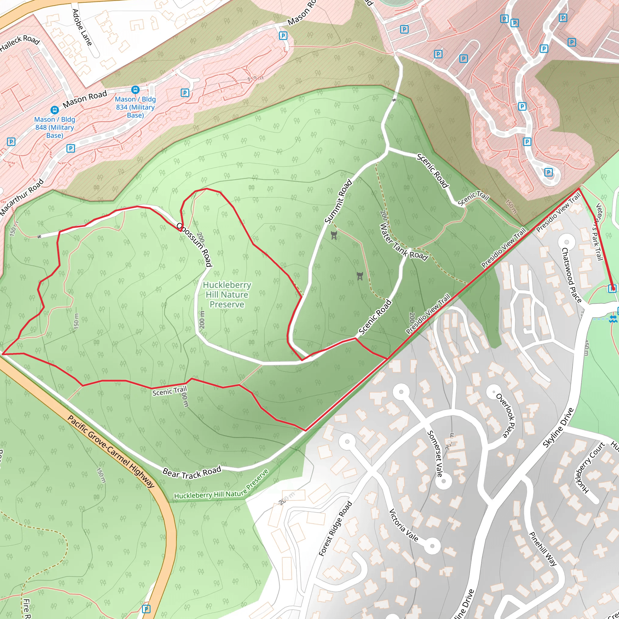 Scenic and Opossum Road Loop mobile static map