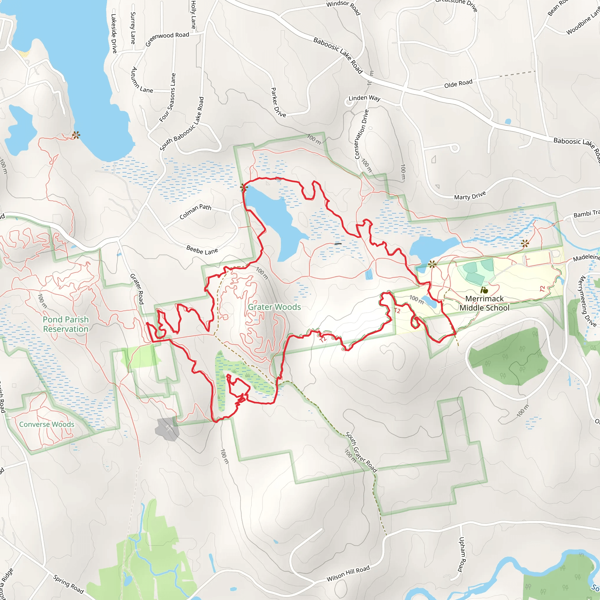 Red Maple Trail, Drilled Rock Trail and Skyline Loop mobile static map