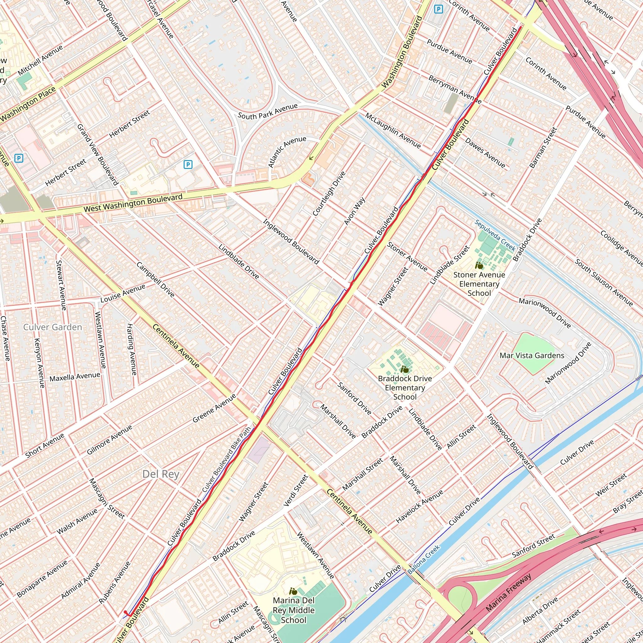 Culver Boulevard Median Path mobile static map