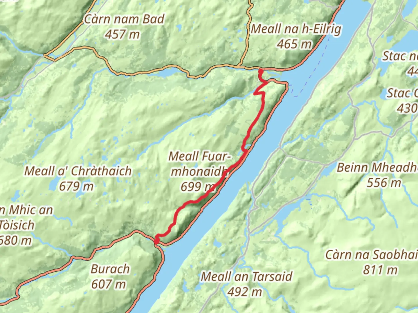 An image depicting the trail Invermoriston to Drumnadrochit and its surrounding area.