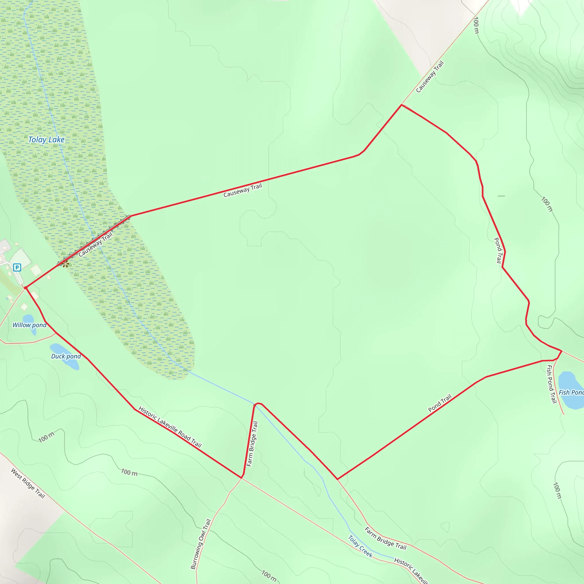 Causeway, Pond and Historic Lakeville Road Loop Trail mobile static map