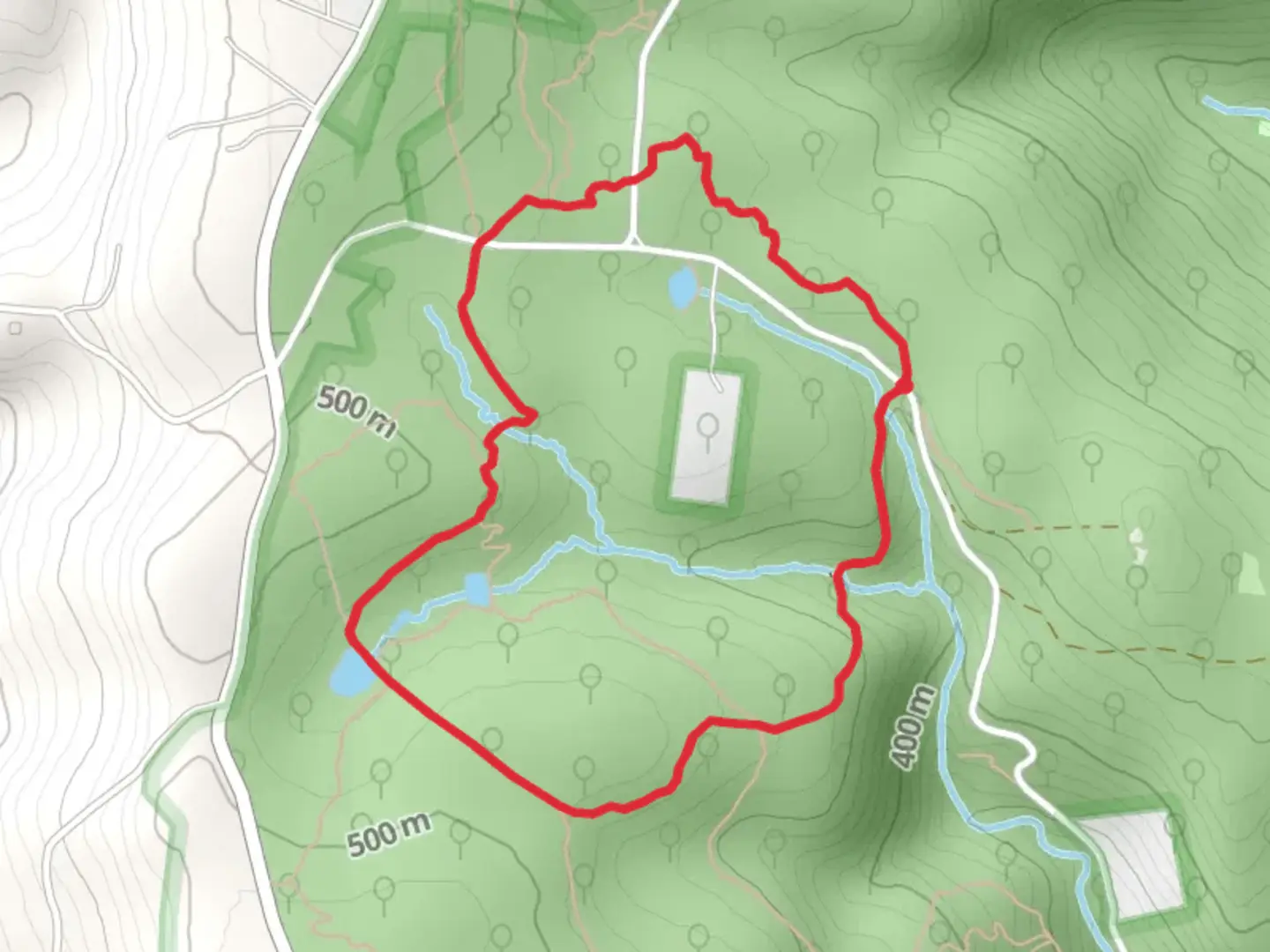 An image depicting the trail Knuckle Buster Trail, VW Trail and Catoctin National Recreation Trail Loop and its surrounding area.