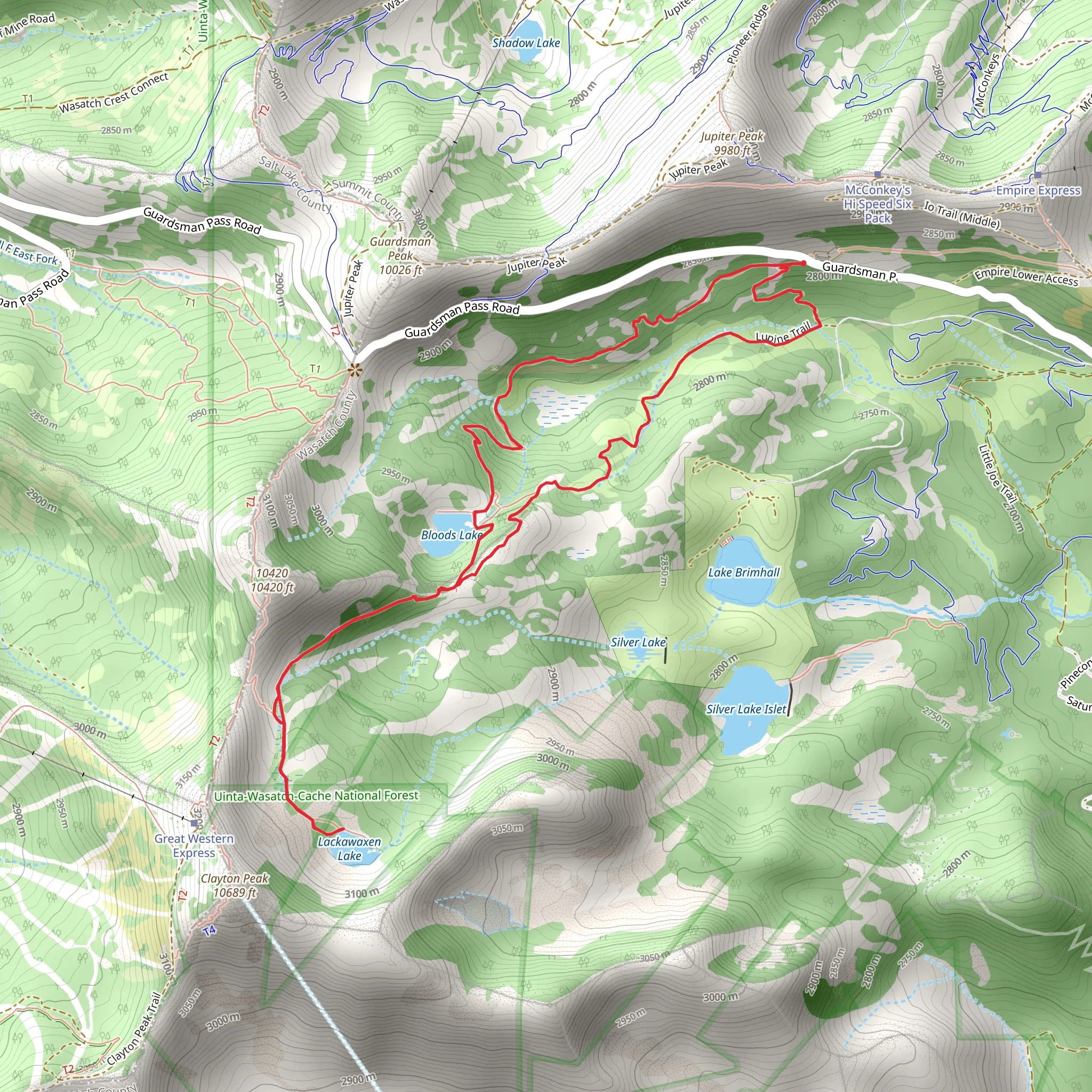 Bloods Lake Trail and Lackawaxen Lake Trail mobile static map