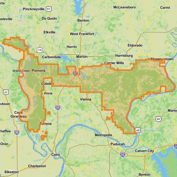 Shawnee National Forest mobile static map