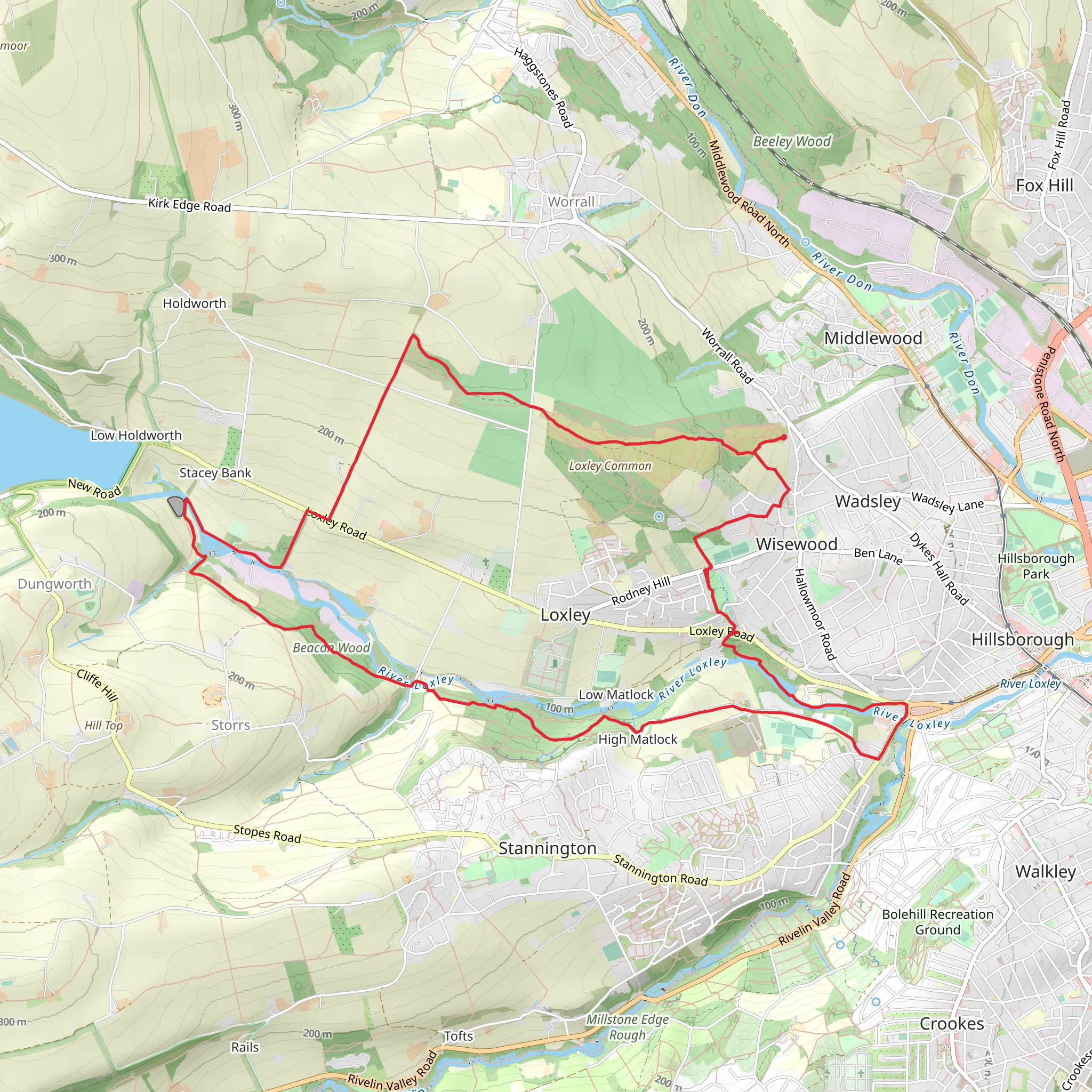 Wadsley and Loxley Commons - Sheffield mobile static map