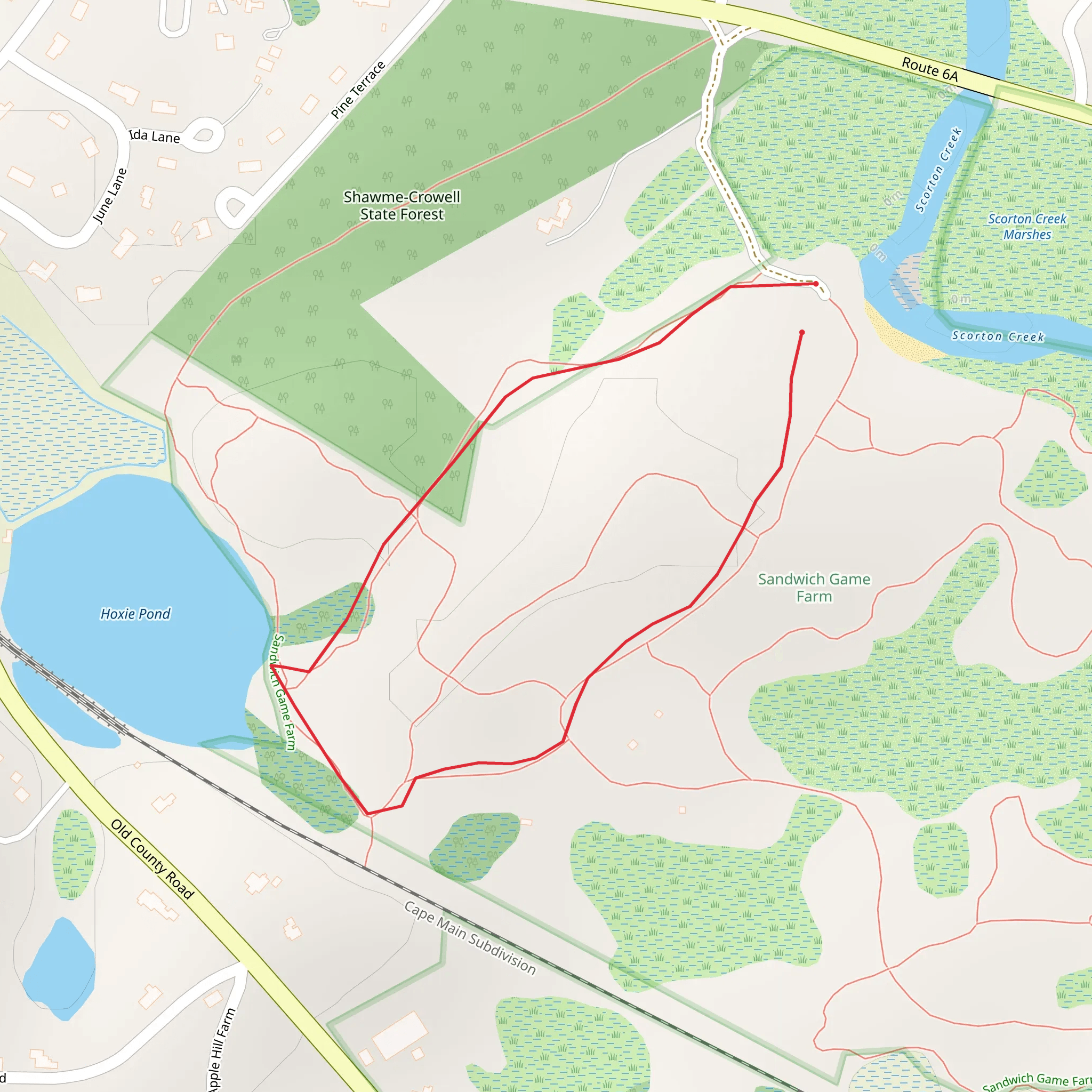 Loop around Hoxie Pond mobile static map