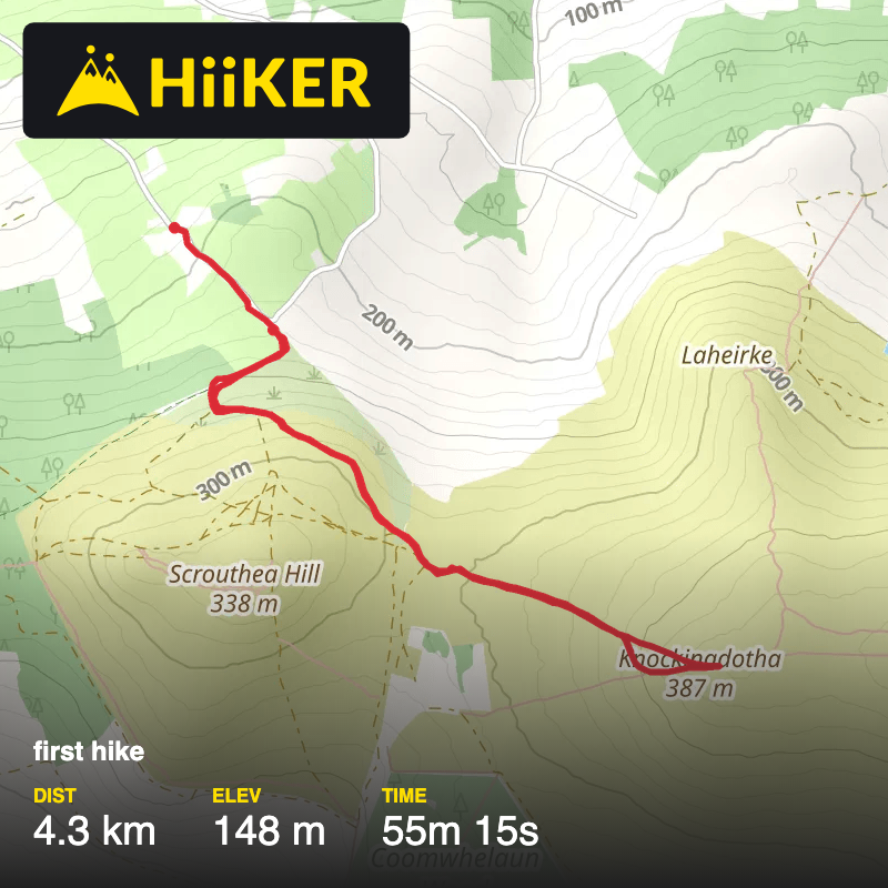 A map preview of the recording first hike.