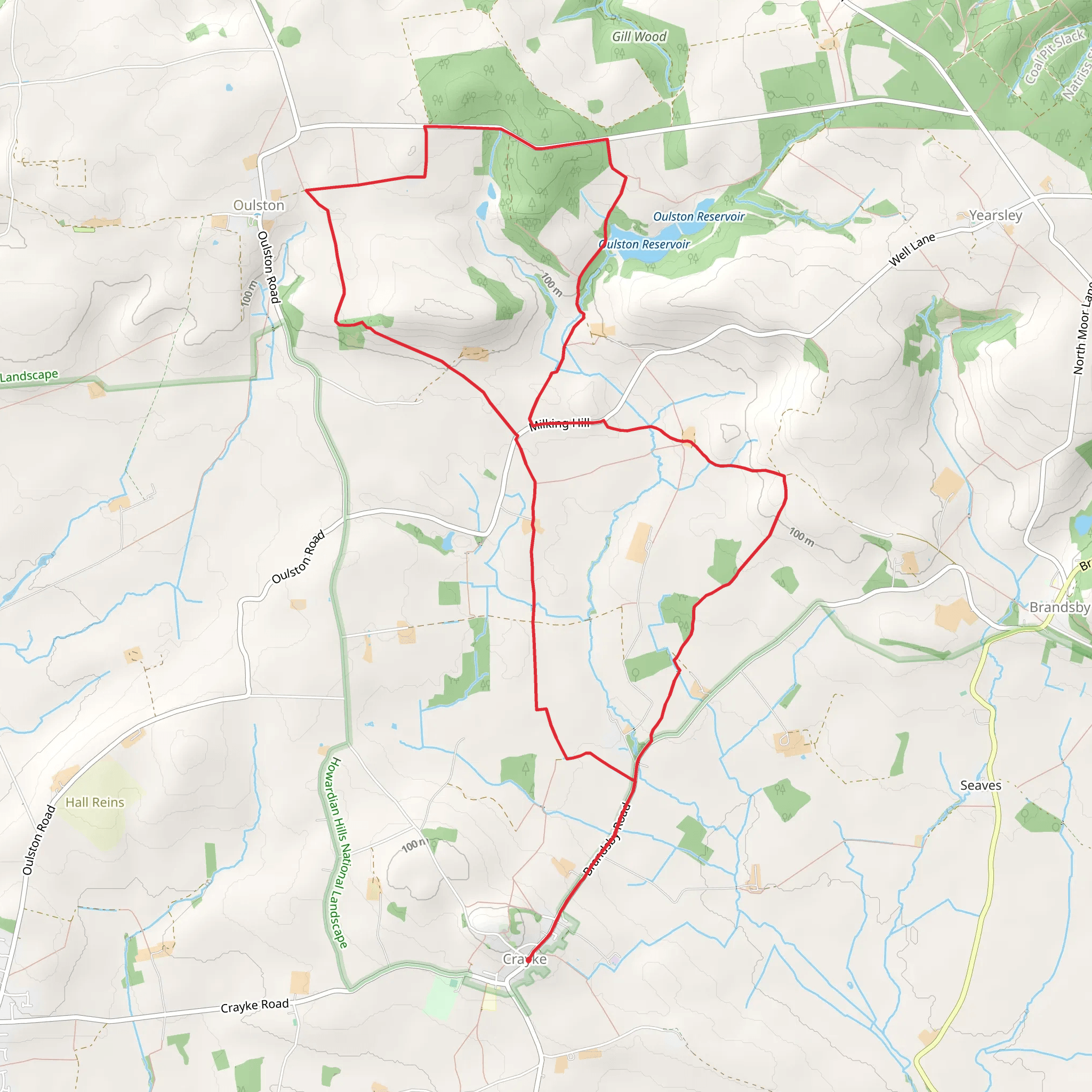 Crayke to Oulston Loop mobile static map