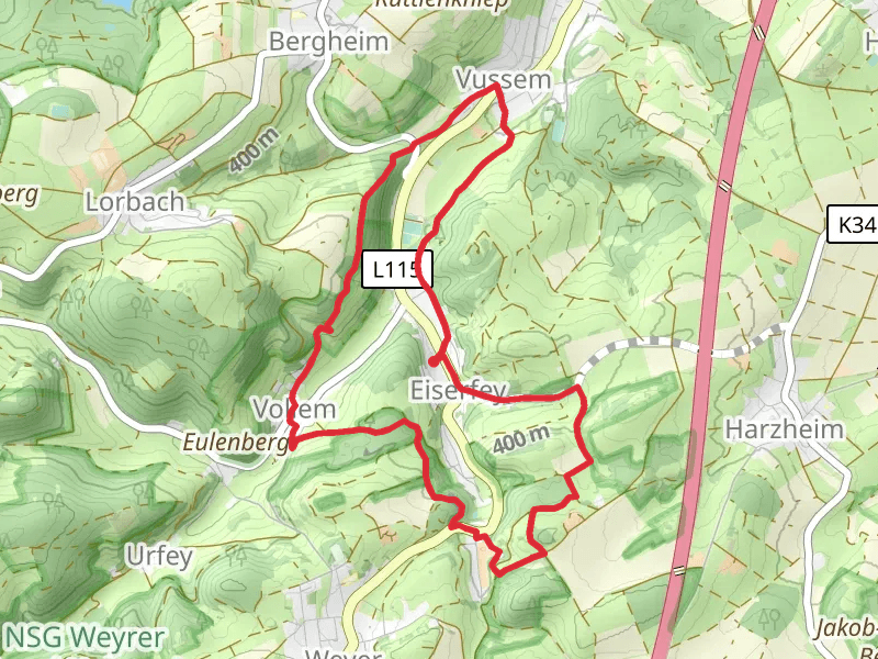 Roemerkanal Wanderweg and Roemerkanal Aufsxhluss via Vussem Rundweg