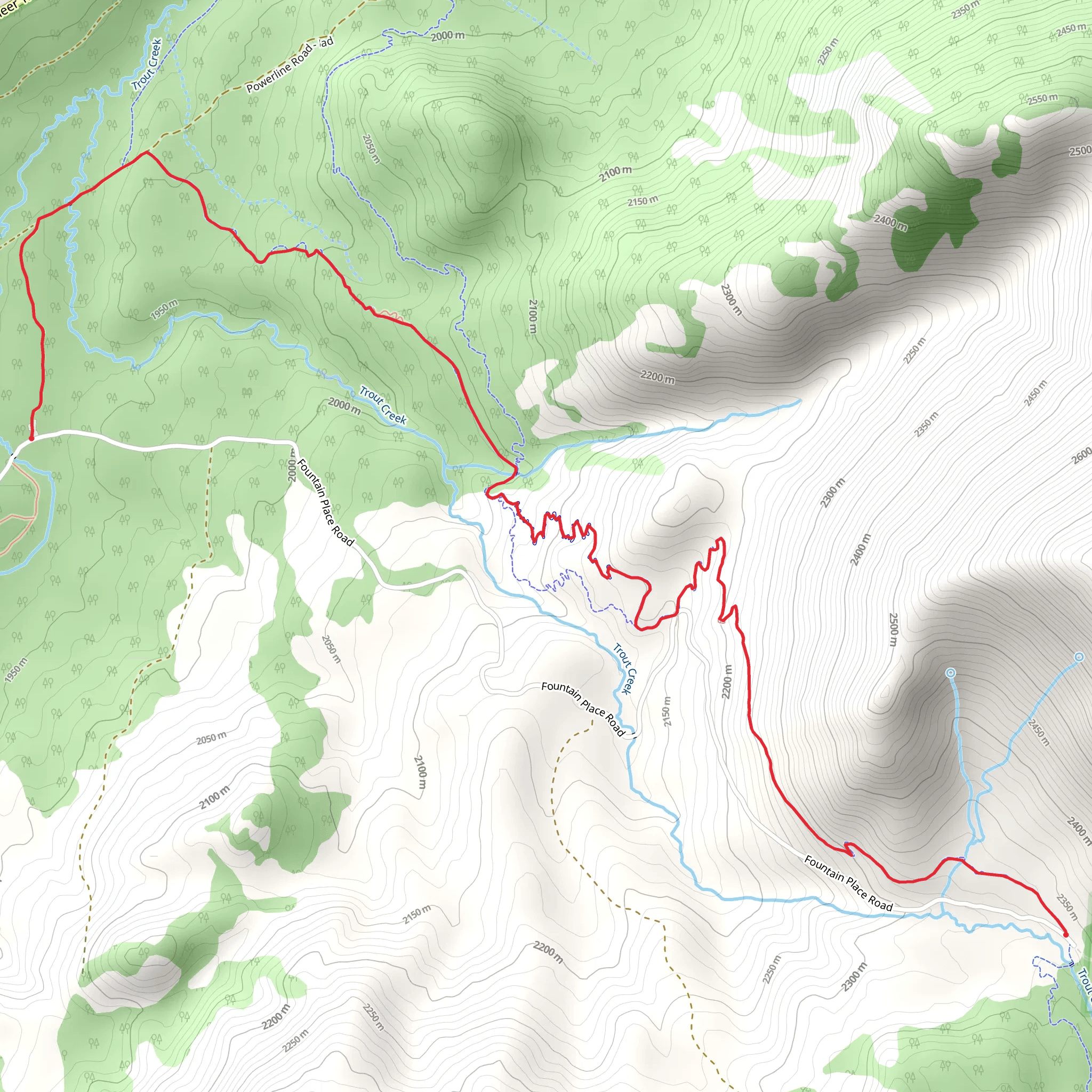 Corral and Armstrong Connector Trail mobile static map
