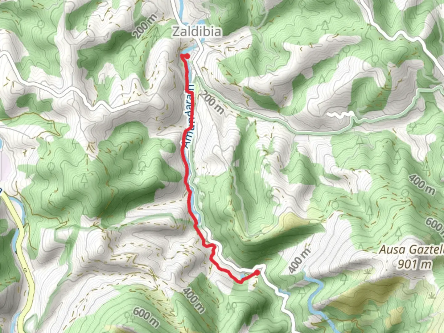 An image depicting the trail Amundarainerraka Trail SL GI 2008 and its surrounding area.